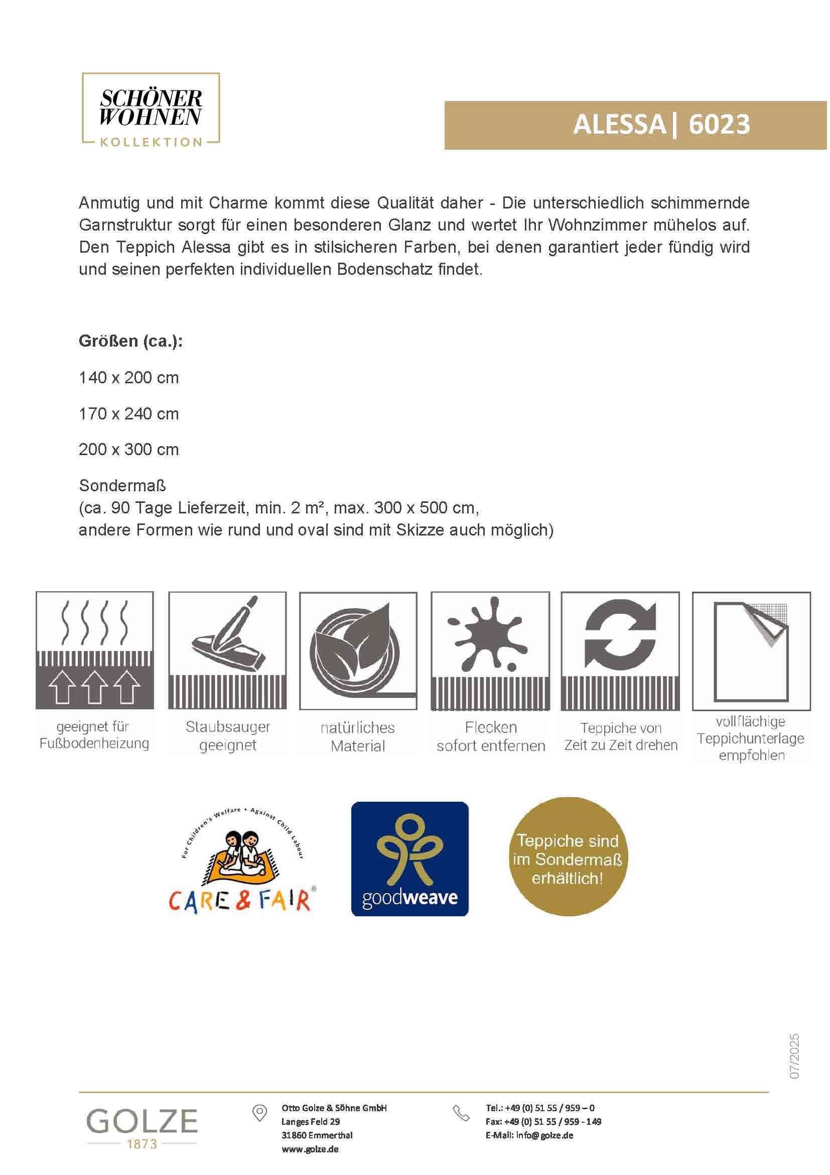 SCHÖNER WOHNEN-Kollektion Teppich »Alessa« rechteckig 5 mm Höhe Viskose, Wohnzimmer