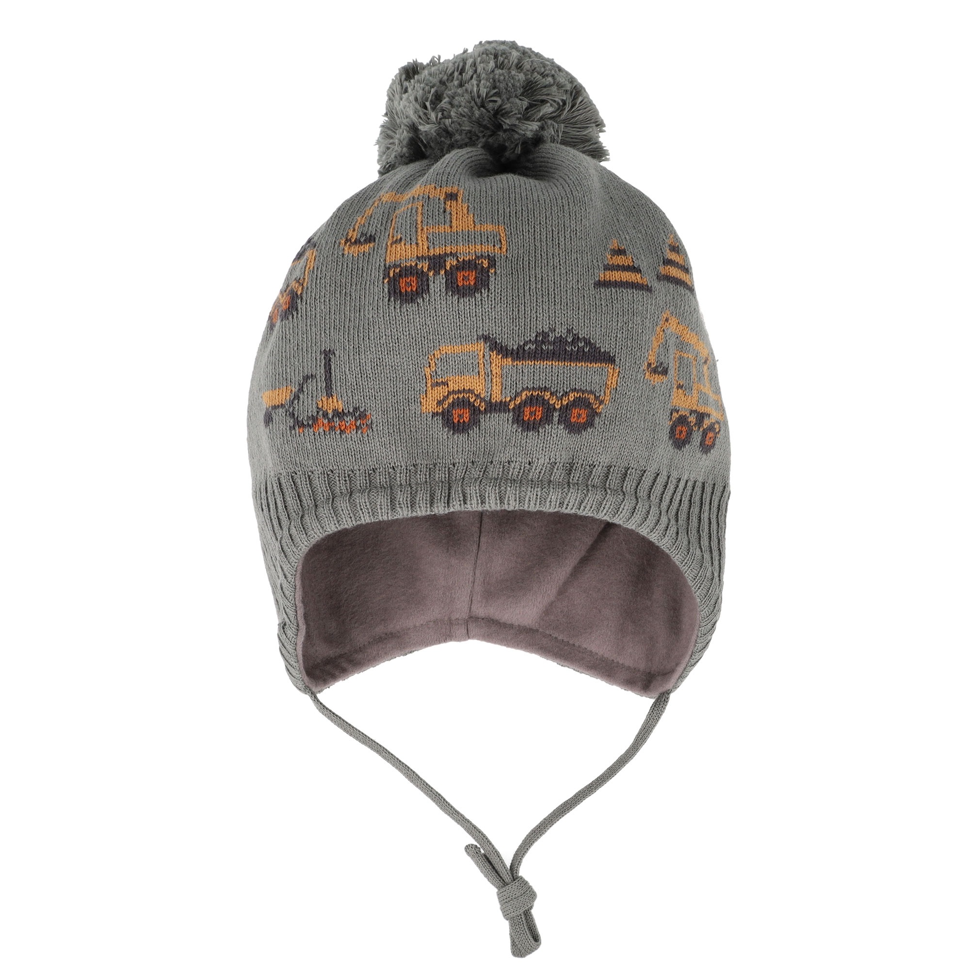 MAXIMO Strickmütze Baumwolle, gefüttert, zum Binden, Bommel