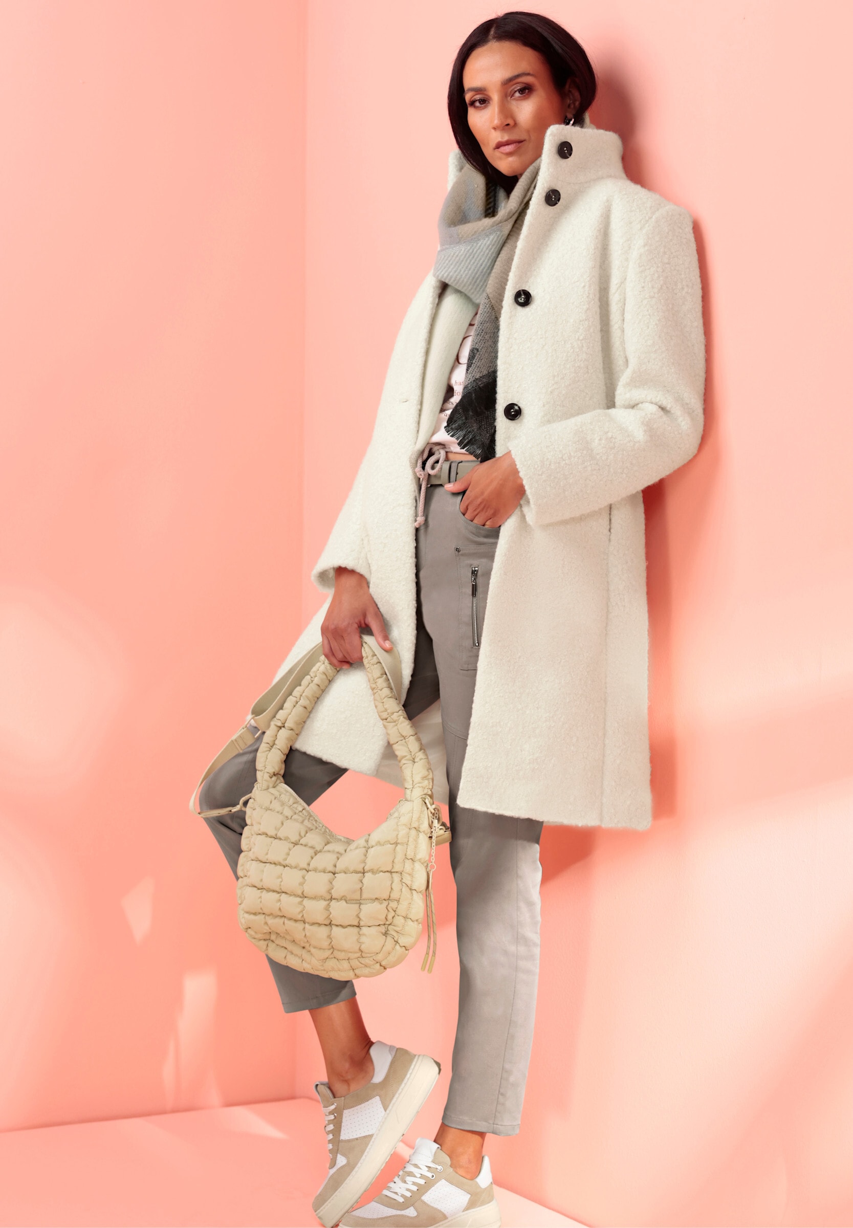 heine Langjacke »Mantel Wintermantel mit Stehkragen« ohne Kapuze