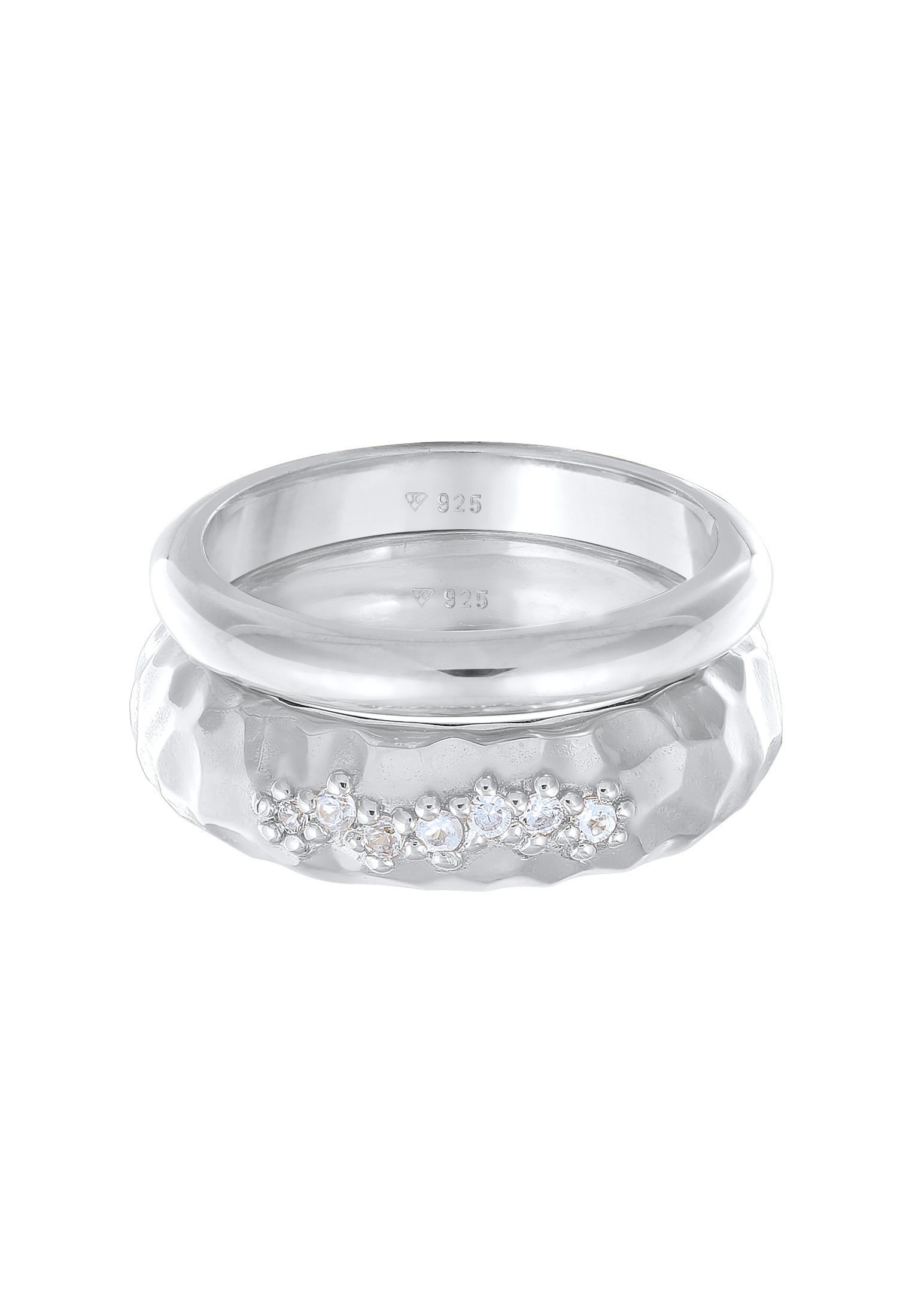 Elli Premium Ring-Set »Ring Topas Bandring Set Elegant 925 Silber rhodiniert«