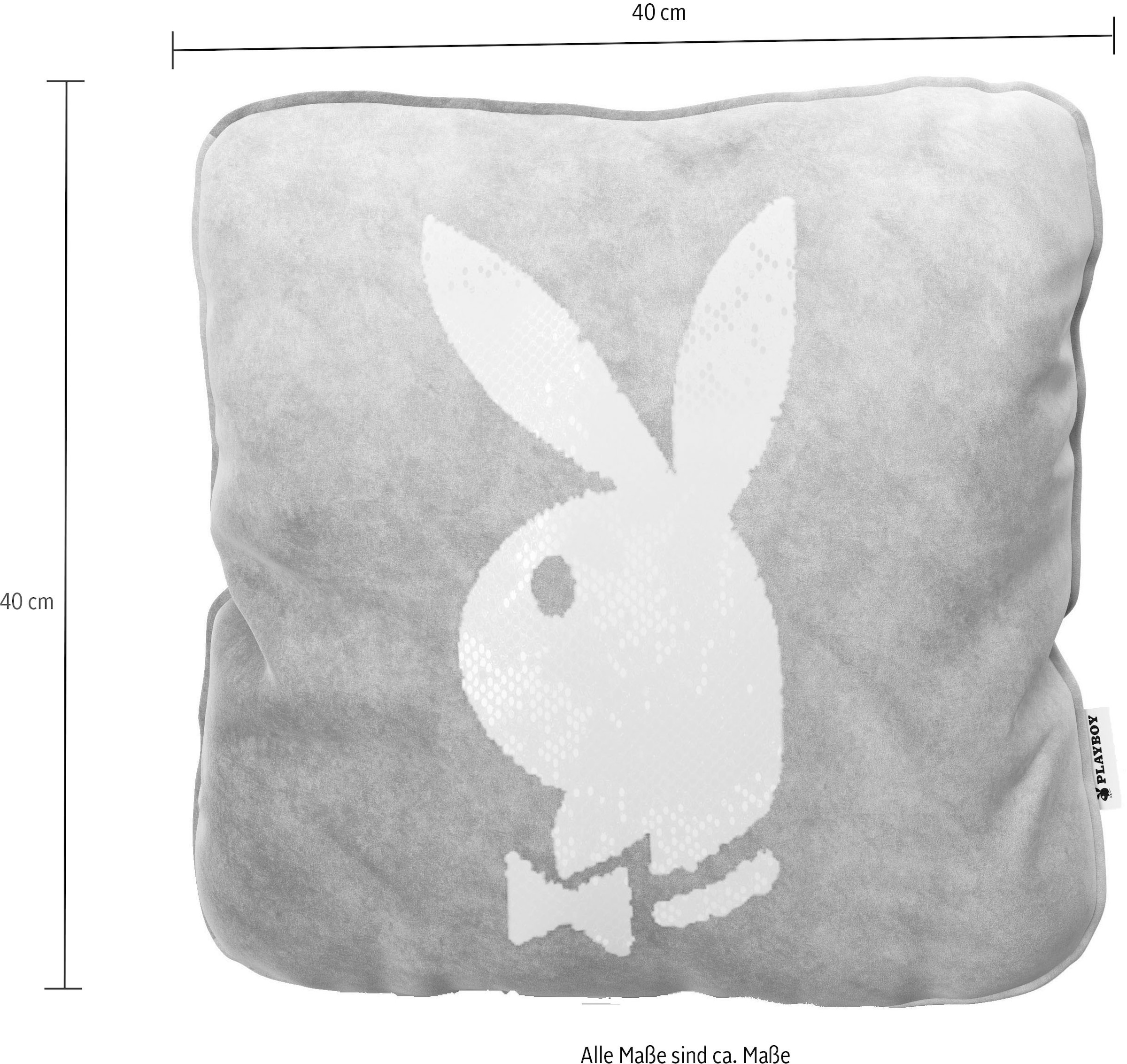 PLAYBOY Dekokissen »Samtkissen ELLEN, Bunnyhead«