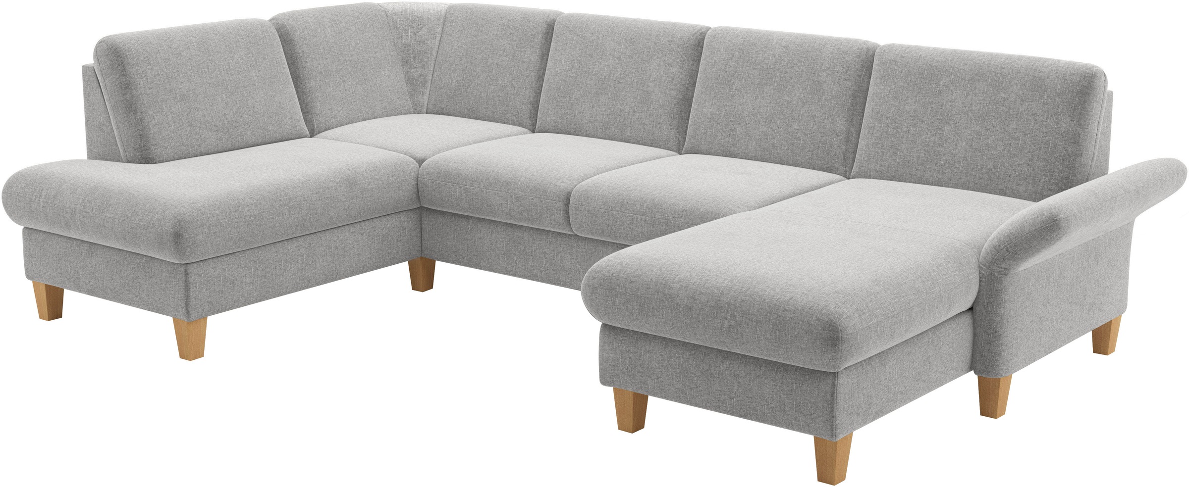 Home affaire Wohnlandschaft »Rochelle, U-Form«, optional mit Armteilverstellung, mit Bettfunktion & Bettkasten