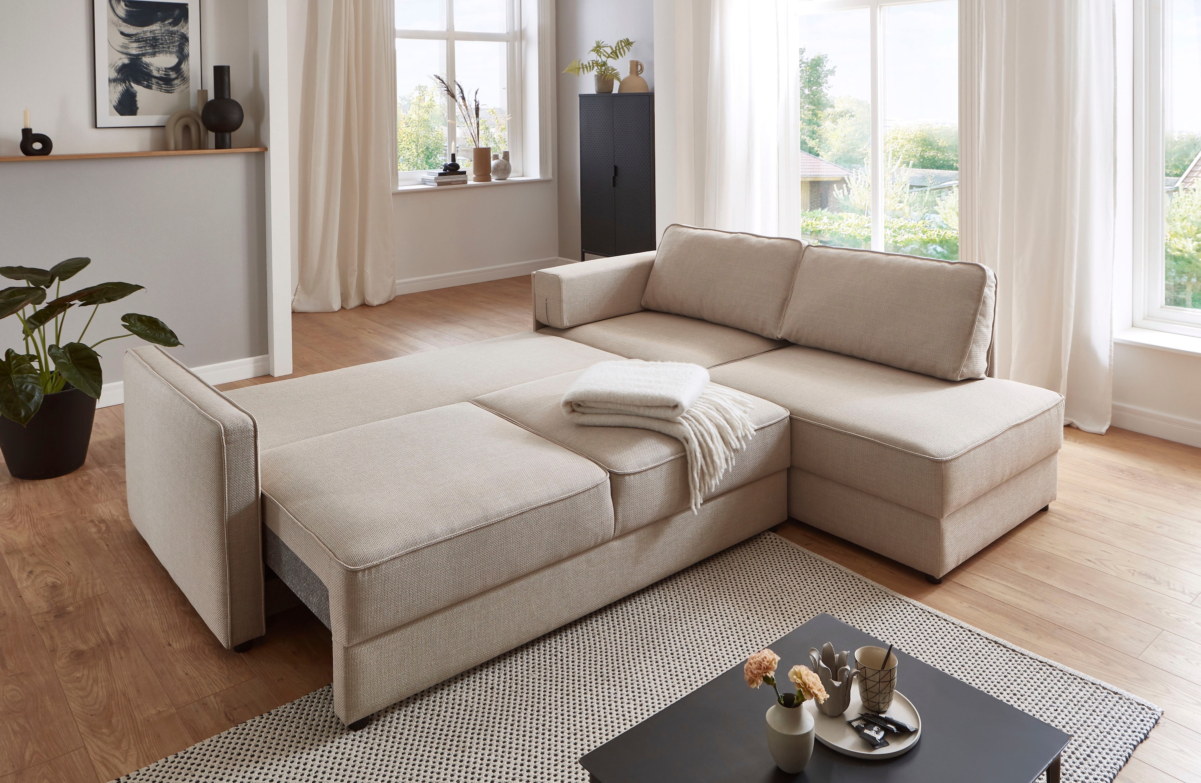ATLANTIC home collection Schlafsofa »Chill«, Ecksofa mit Bettfunktion und Bettkasten