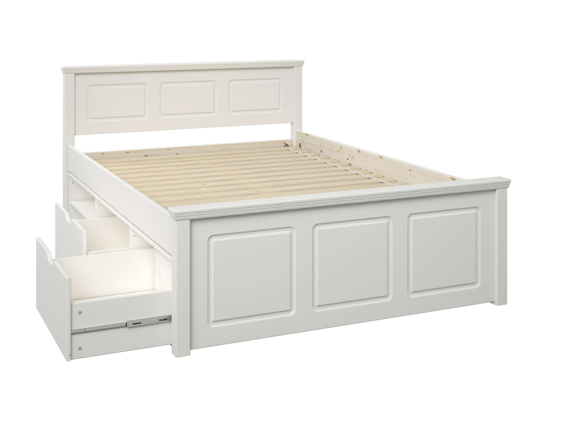 OTTO home Stauraumbett »Svea, Bett, teilmassiv, funktional« B/T/H: 150/211/93 cm,  inklusive Lattenrost, Bettschubkasten, FSC® zertifiziert