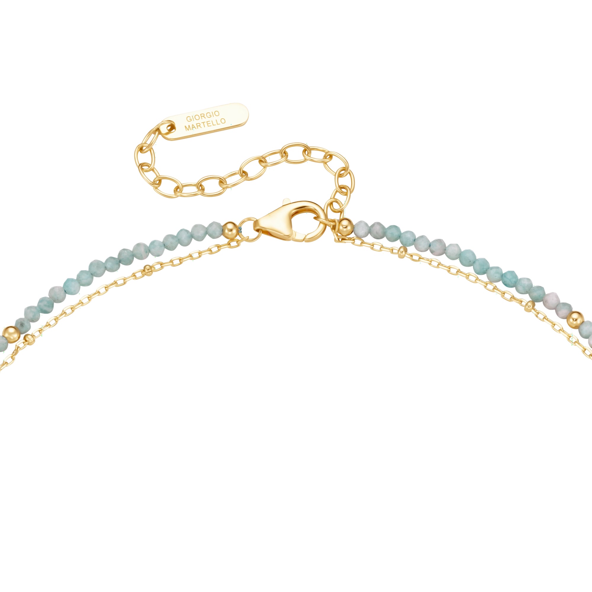 GIORGIO MARTELLO MILANO Collier »Collier mit türkisfarbigen Amazonit-Kugeln, Silber 925«