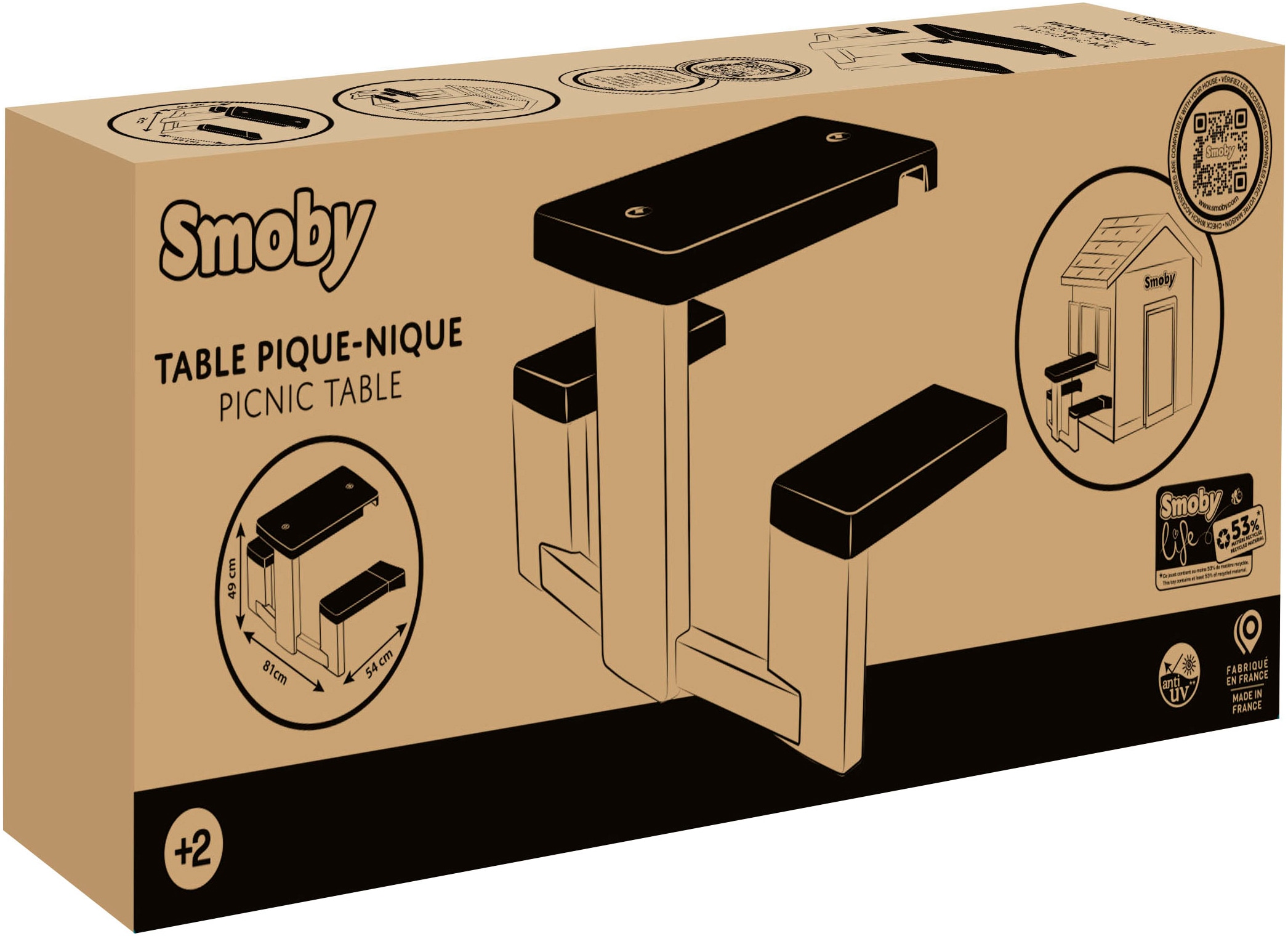 Smoby Gartentisch »Smoby Life, Spielhaus Zubehör Picknicktisch«, Made in Europe