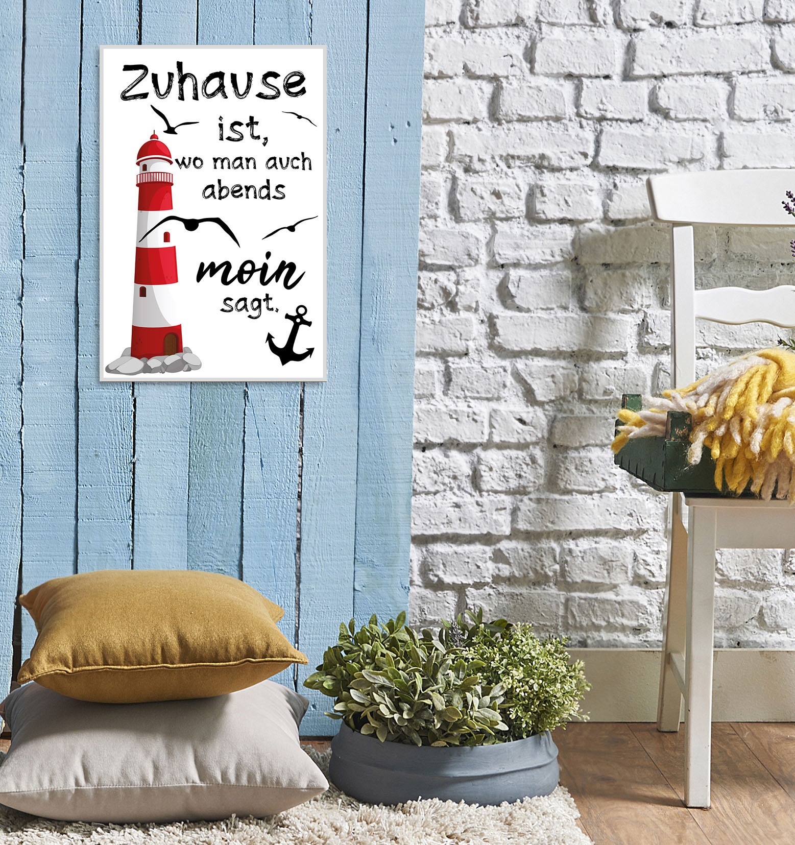 queence Metallbild »Zuhause« Sprüche 1 Stk. tlg.