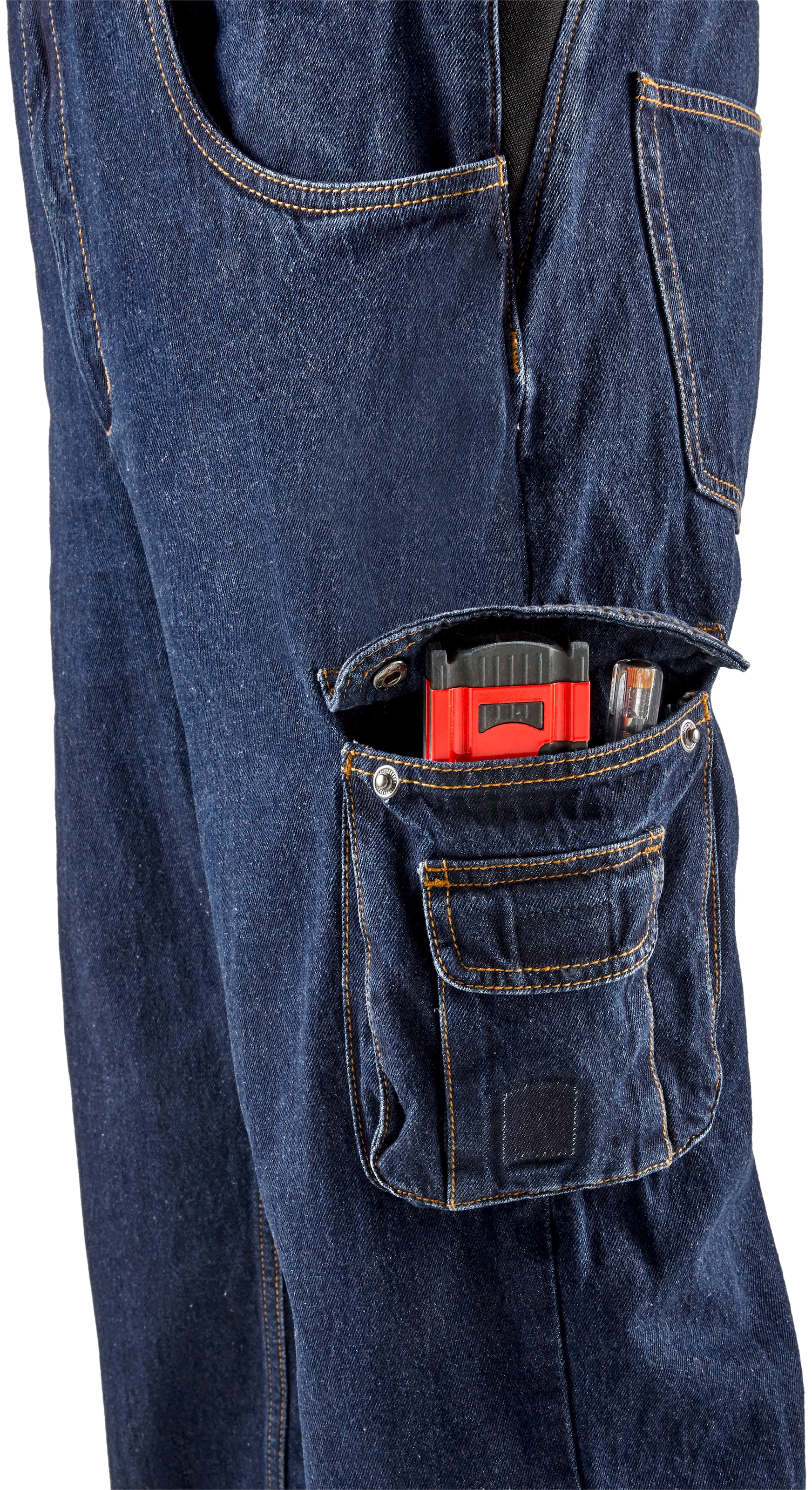Northern Country Latzhose »Worker Jeans«, (aus 100% Baumwolle, robuster Jeansstoff, comfort fit), mit dehnbarem Bund, 11 Taschen, strapazierfähig und langlebig