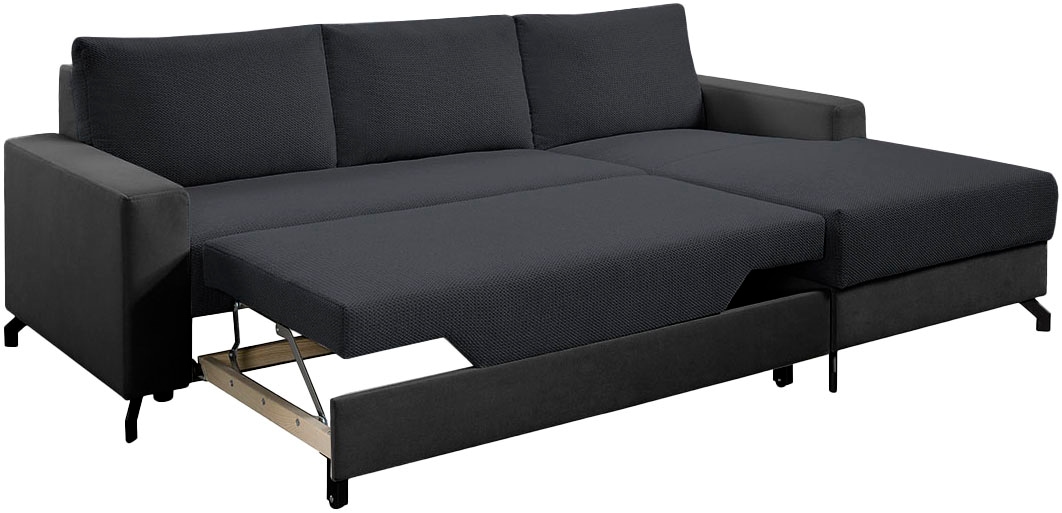 exxpo - sofa fashion Ecksofa »Quattro L-Form, B/T: 247/162 cm«, wahlweise mit Bettfunktion, Bettkasten