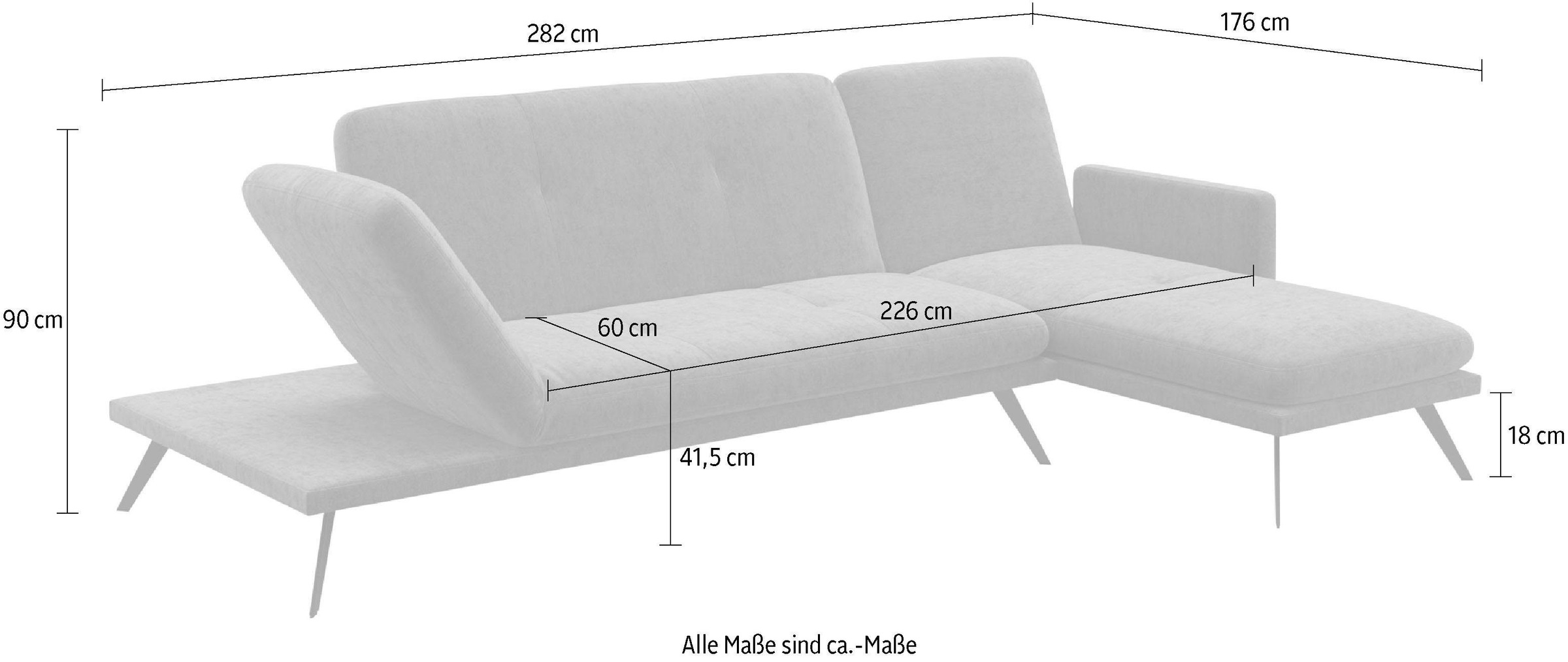 machalke® Ecksofa »butterfly, L-Form«