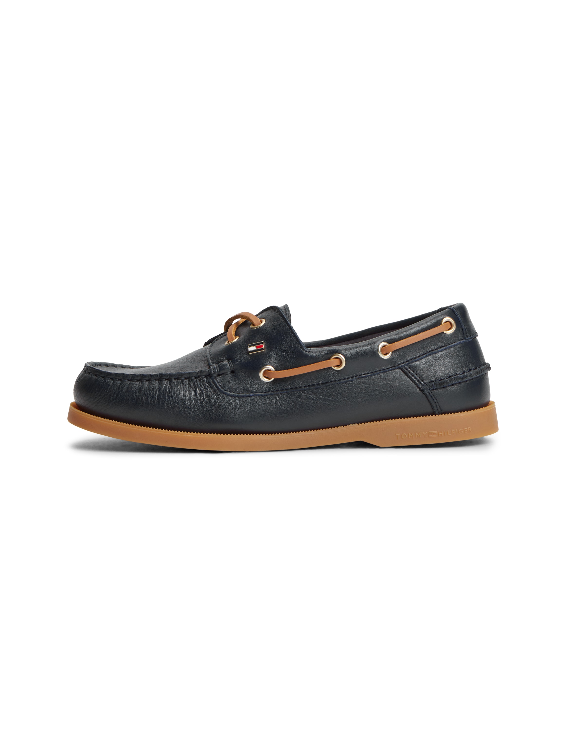 Tommy Hilfiger Bootsschuh »TH FLAG BOAT SHOE CORE LEATHER«  Schnürschuh, Sommerschuh mit modischen Durchzügen