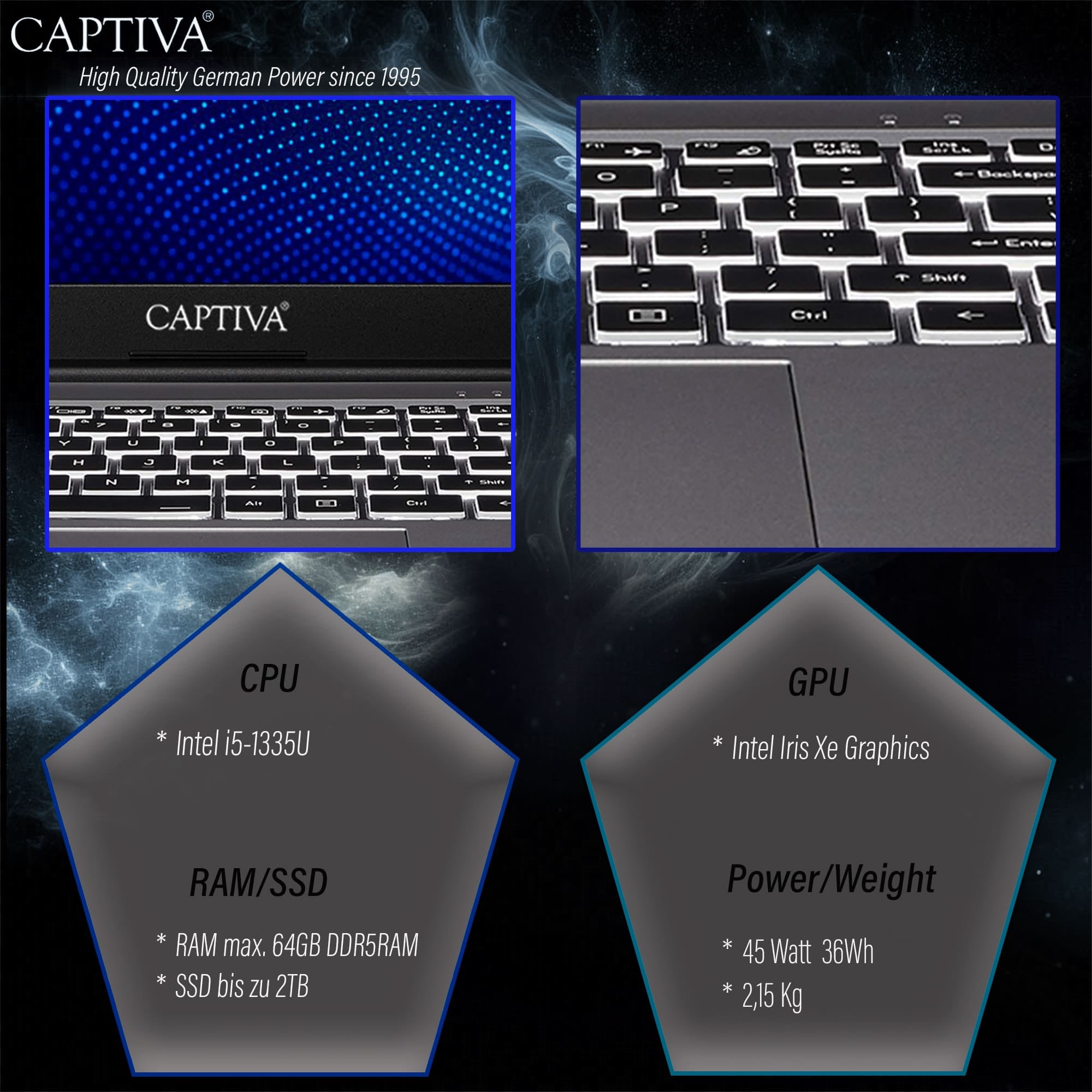 CAPTIVA Business-Notebook »Power Starter I98-973GE« Intel Core i5 500 GB SSD