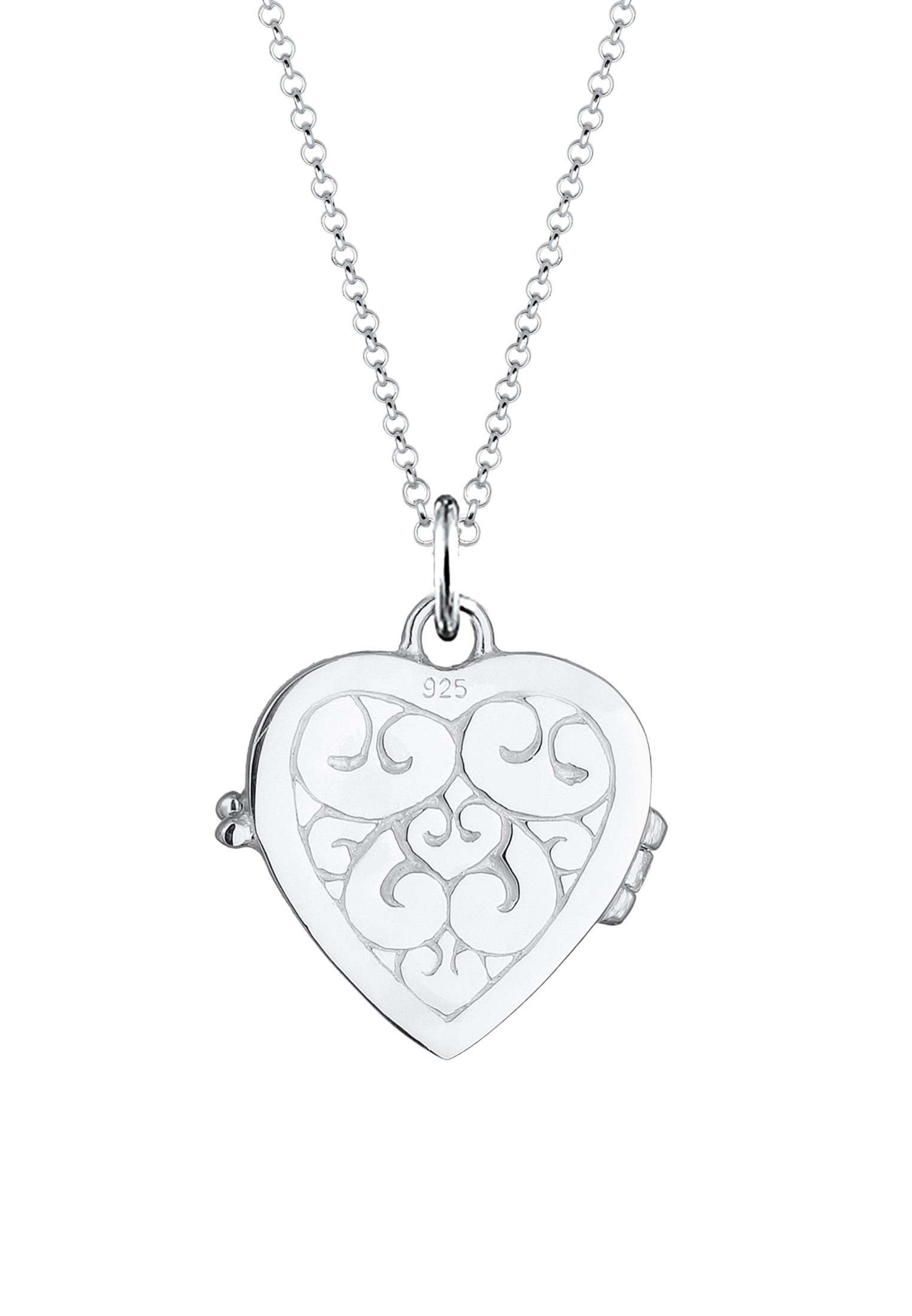 Elli Kette mit Anhänger »Halskette Herz-Medaillon Amulett Ornament 925 Silber«