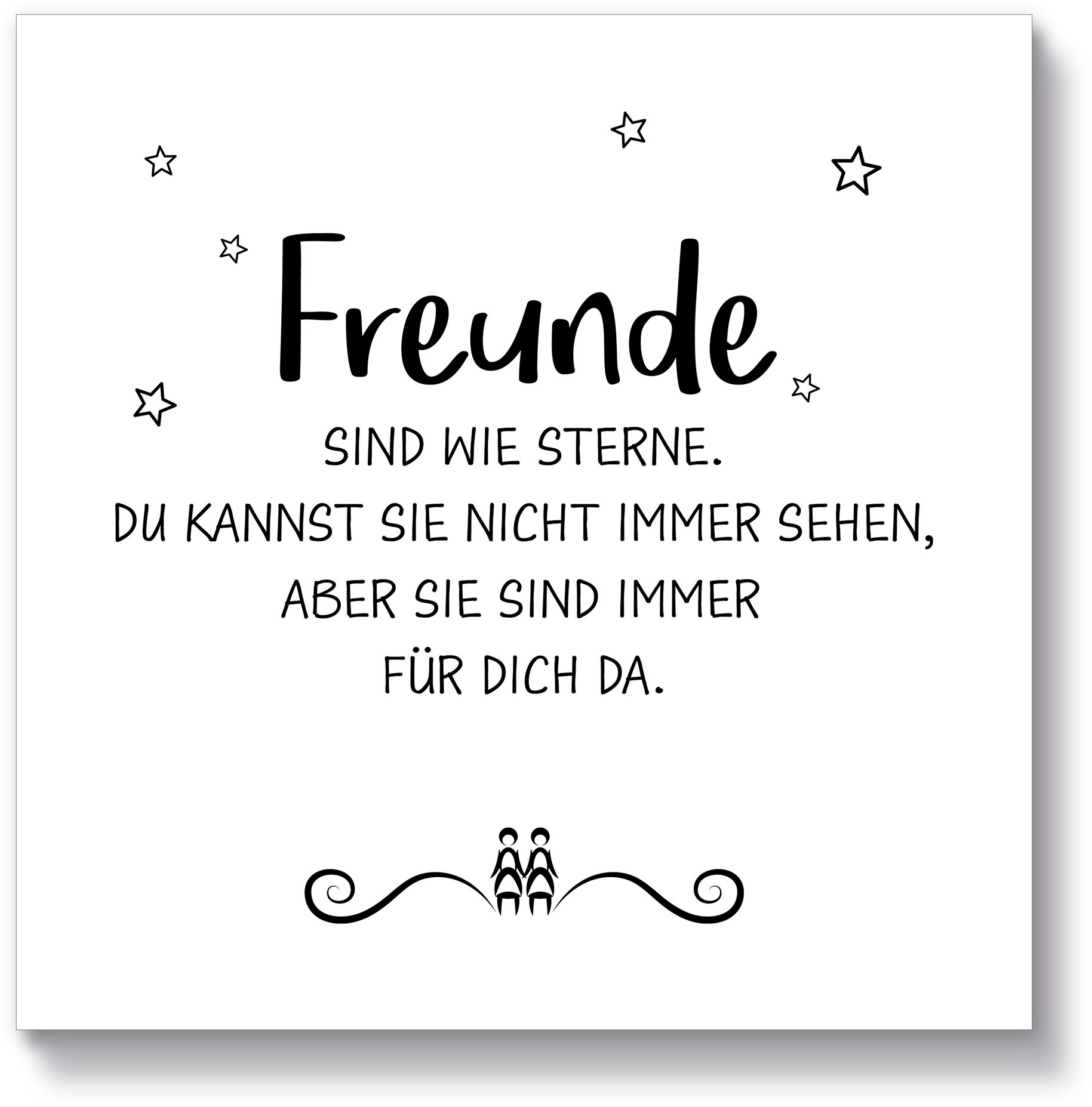 Holzbild »Freunde II«, Sprüche & Texte, (1 St.)