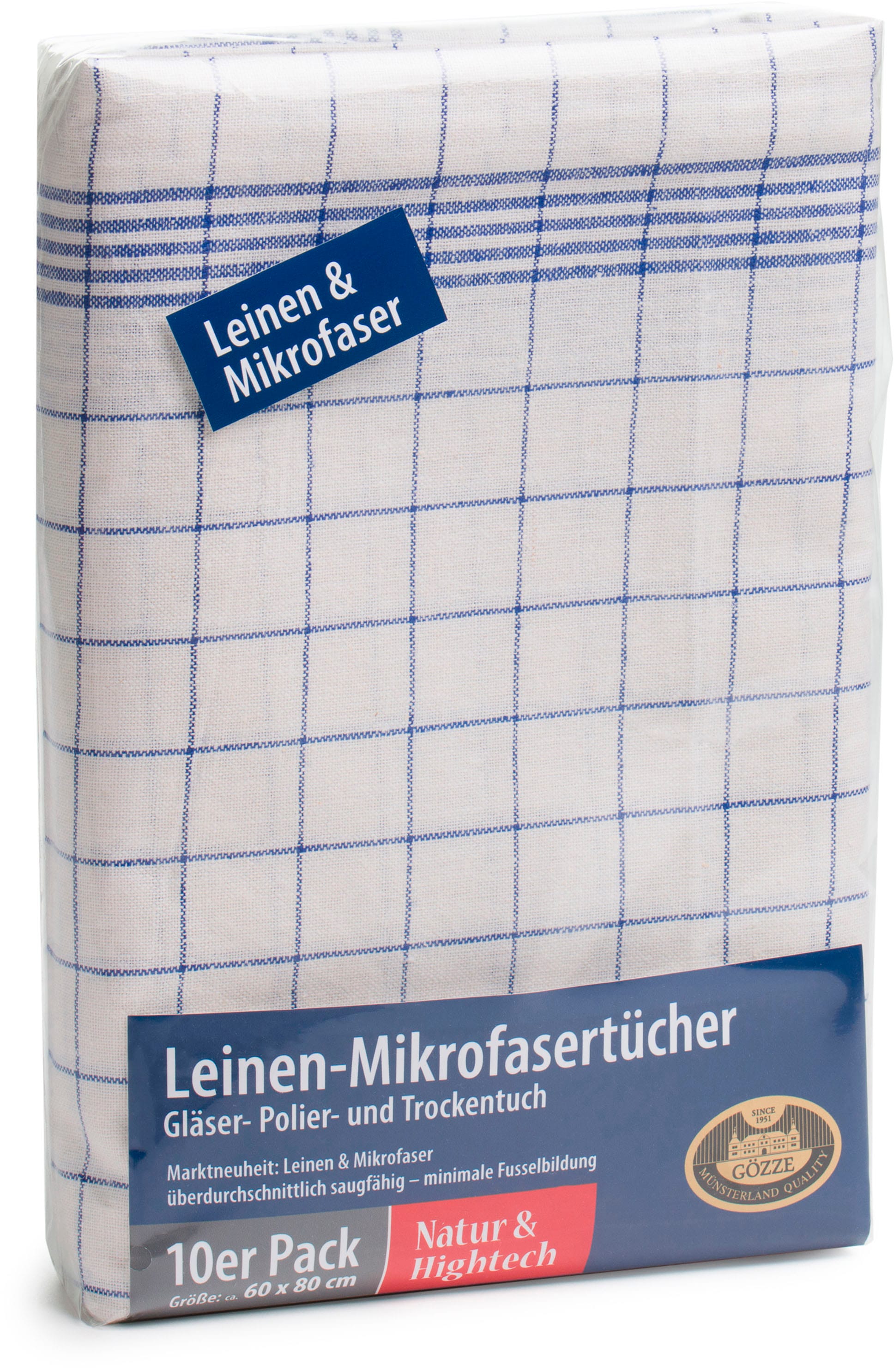 Gözze Geschirrtuch »Gläser und Poliertuch, Des. 60053, 60x80 cm« Mikrofaser