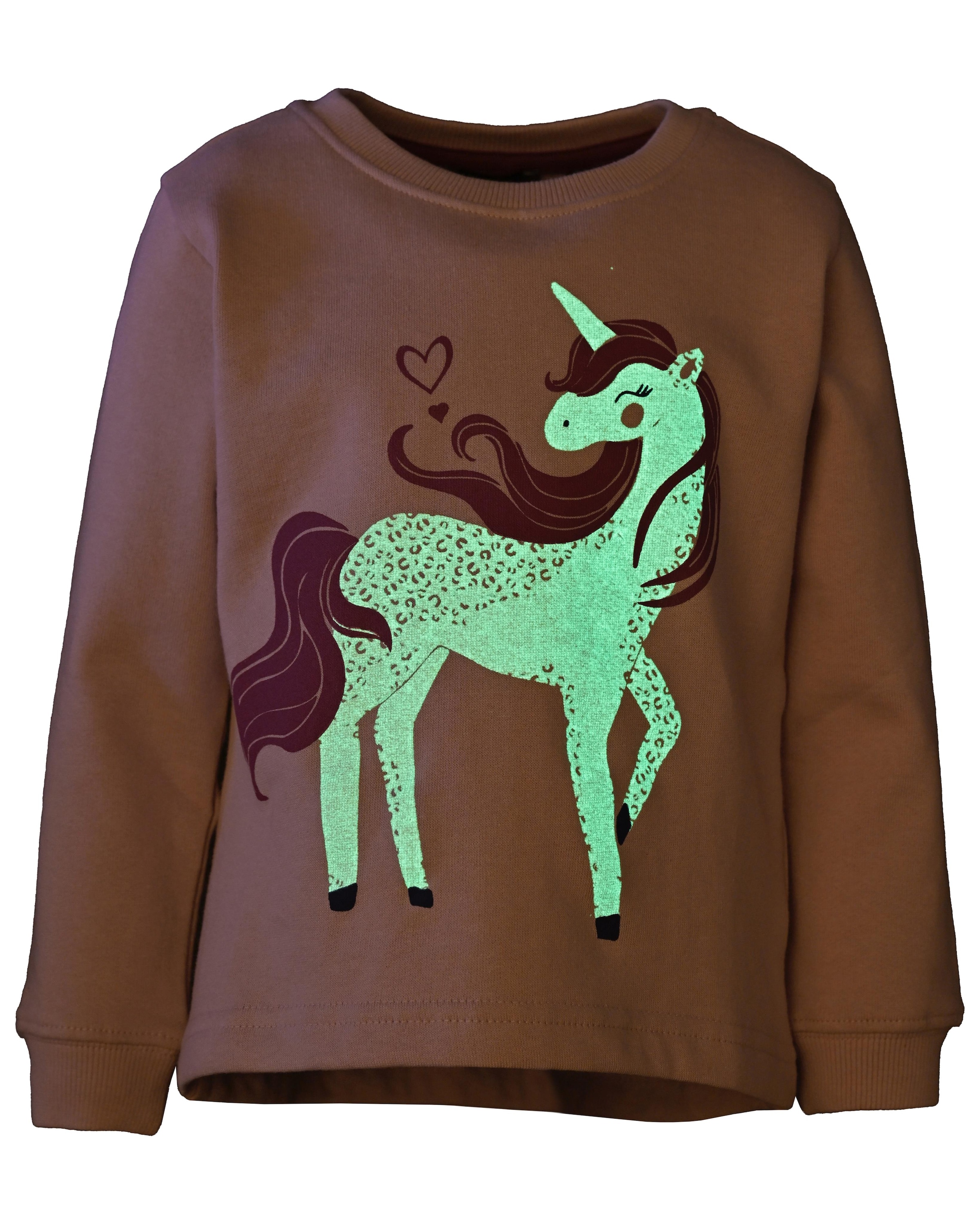 Blue Seven Sweatshirt , Druck mit  "Glow-in-the-dark" Effekt
