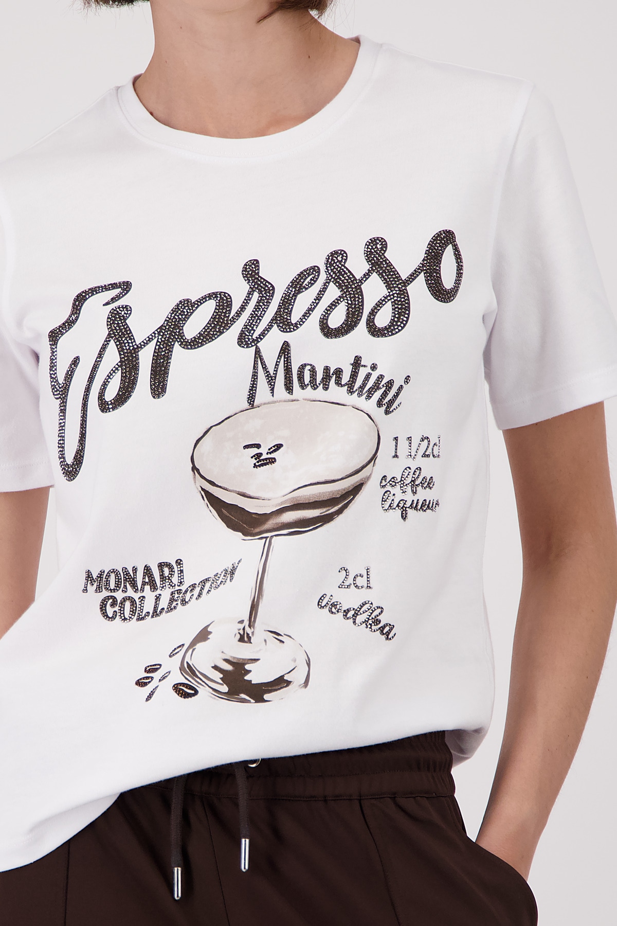 Monari Rundhalsshirt »Shirt Espresso« mit Frontprint