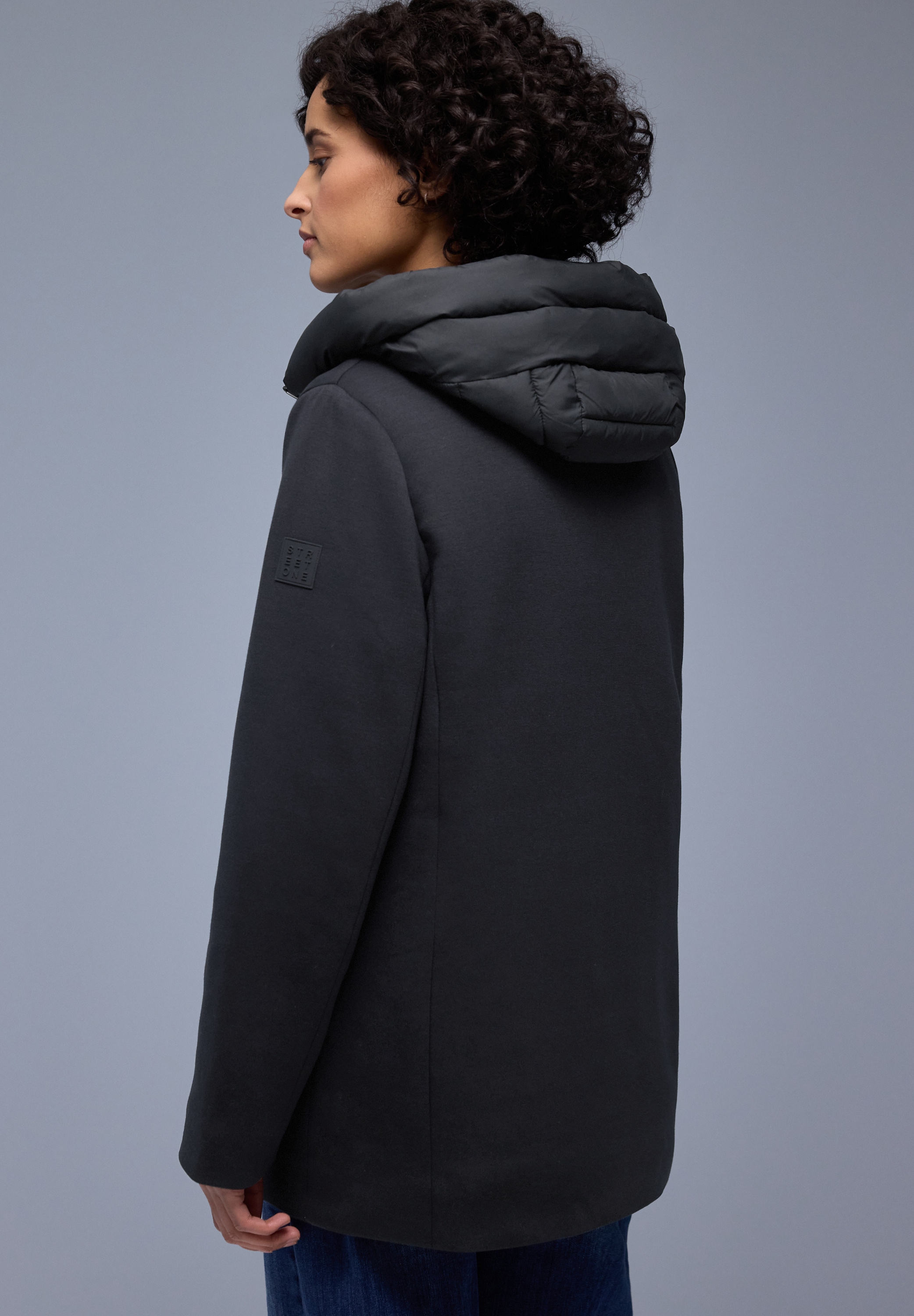 STREET ONE Langjacke mit Kapuze im Doppel-Layer-Look und mit Kapuze