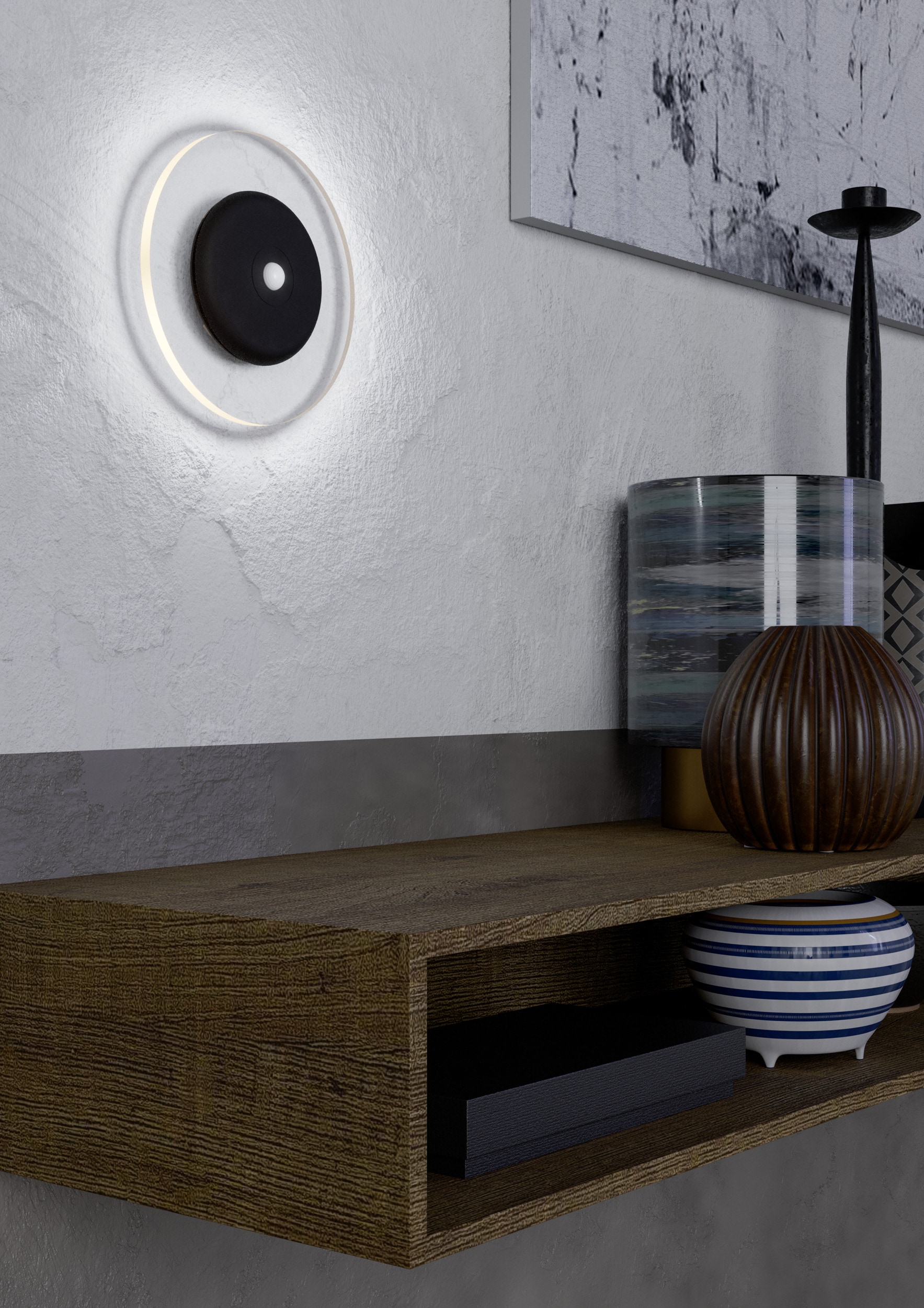 EGLO Wandleuchte »TREPELLA Wandlampe - Stahl - LED - 0,7W - IP20« LED-Modul 1 Stk. RGB | Warmweiß Wandstrahler, Bewegungsmelder, Akku-Wandleuchte, Ø11,5 x AL3 cm