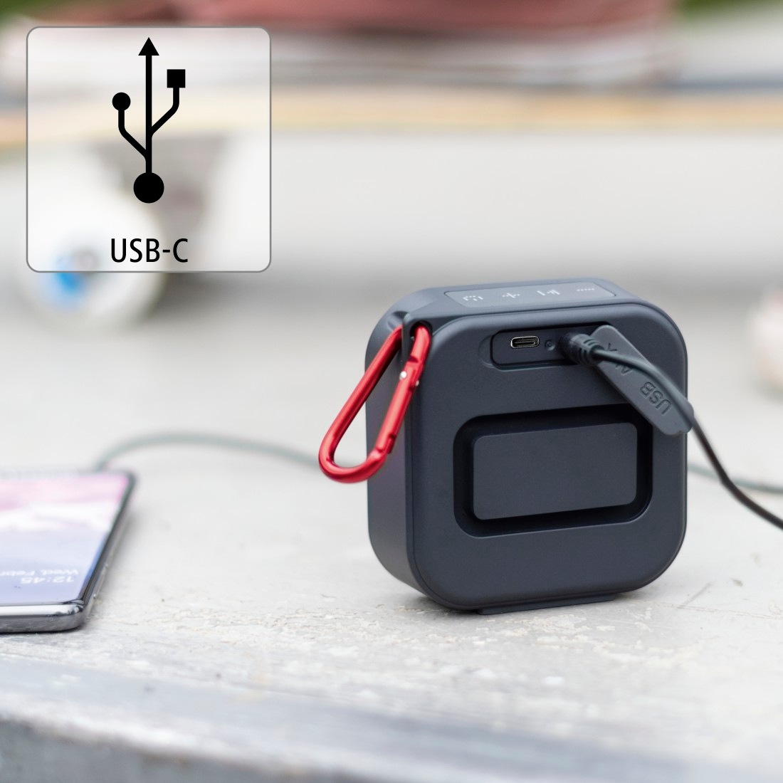 Hama Bluetooth-Lautsprecher »Mini-Bluetooth-Lautsprecher Jahre XXL IP67, (wasserdicht mobil, | Karabiner)« ➥ Garantie 3 3,5W, UNIVERSAL