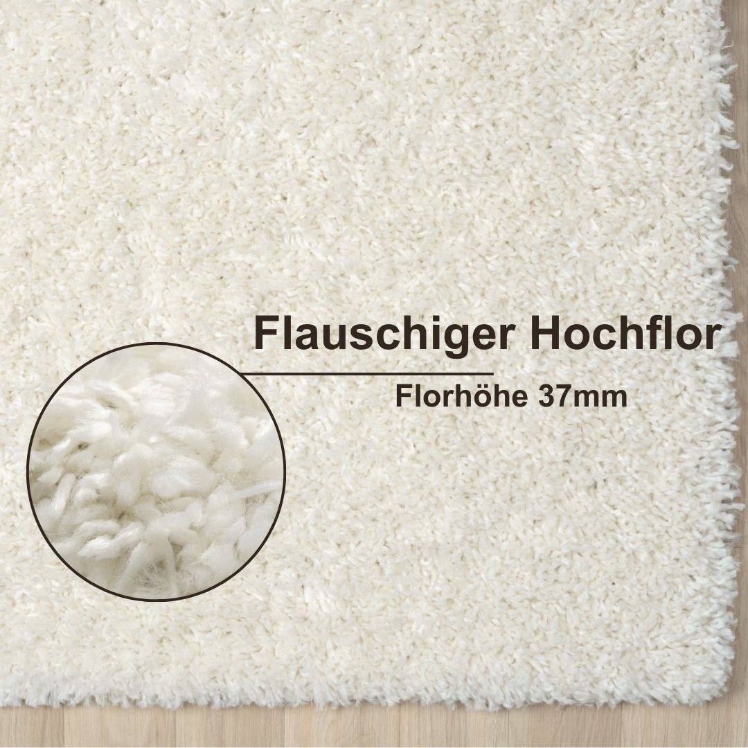 Myflair Möbel & Accessoires Hochflor-Teppich »My Shaggy«, rechteckig, 37 mm Höhe, Shaggy, Uni-Farben, leicht glänzend, Microfaser, extra flauschig