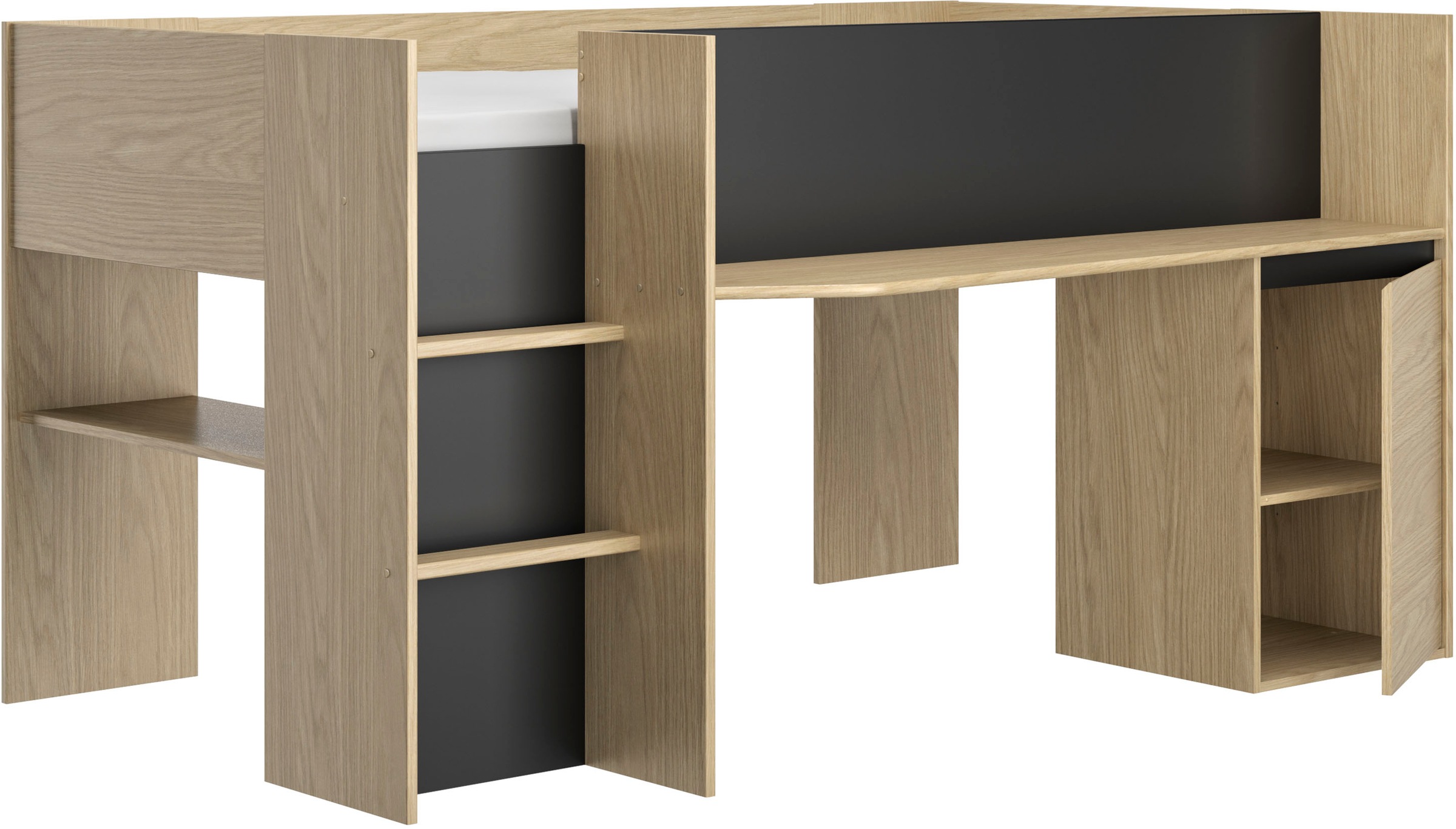 Gami Schlafzimmer-Set »NAEL SET N°2 4tlg« Set, 4 Stk. tlg. Praktisches Bett und sehr geräumigem Stauraum