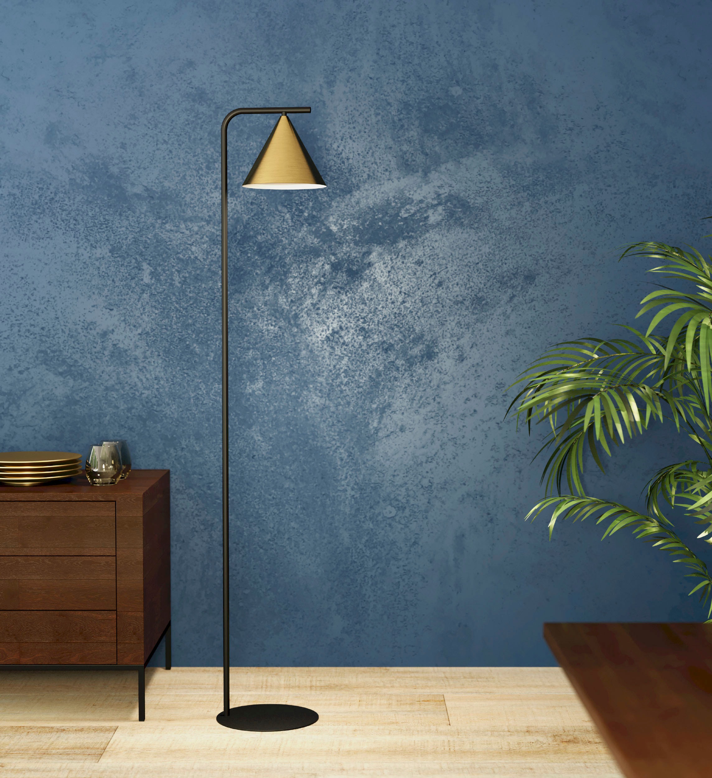 EGLO Stehlampe »NARICES«, Leuchtmittel E27 | Leuchtmittel wechselbar-ohne Leuchtmittel, Stehleuchte in schwarz aus Stahl - exkl. E27 - 1X40W