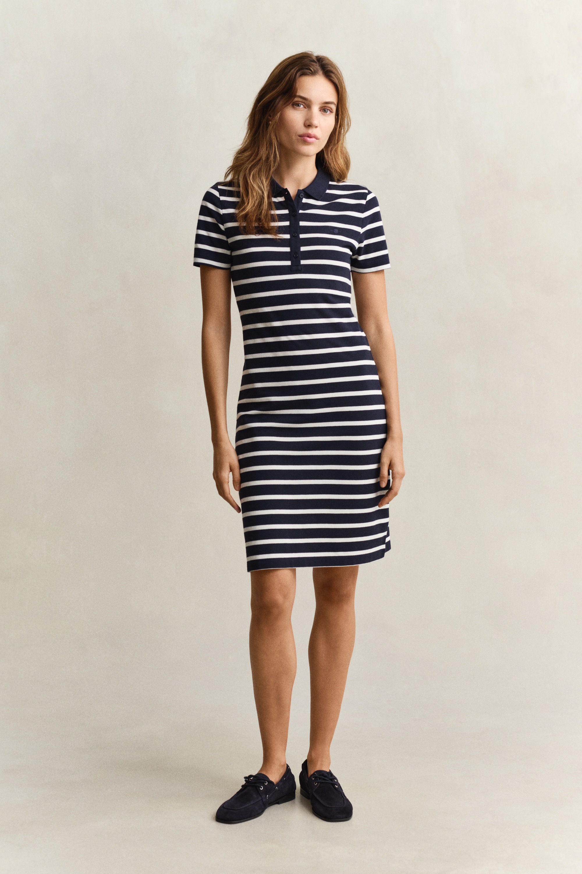 Gant Polokleid »SLIM STRIPED PIQUE POLO« Ohne Tasche Slim fit mit Polokragen