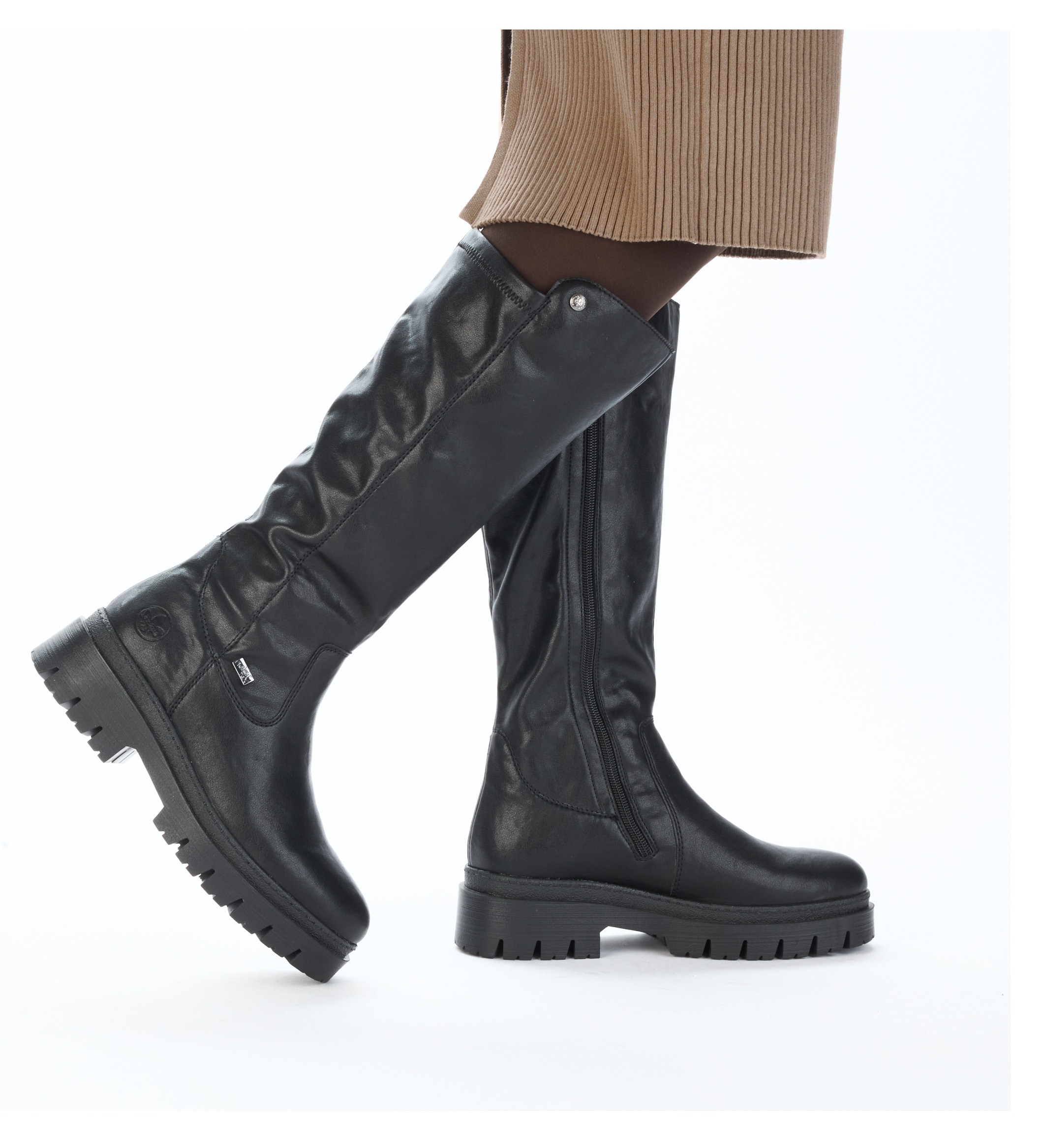 Rieker Winterstiefel  Langschaftstiefel, Plateaustiefel mit Stretch am Schaft, TEX-Membrane