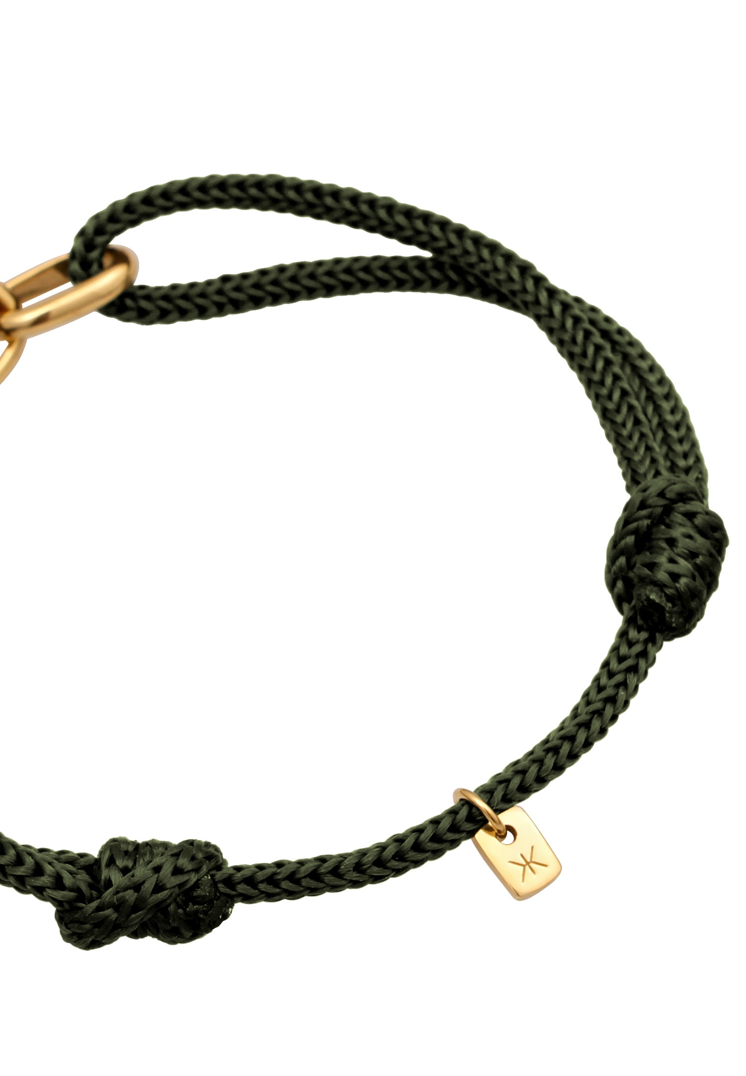 Kuzzoi Armkette »Armband Glieder Oval Nylon 925 Sterling Silber«