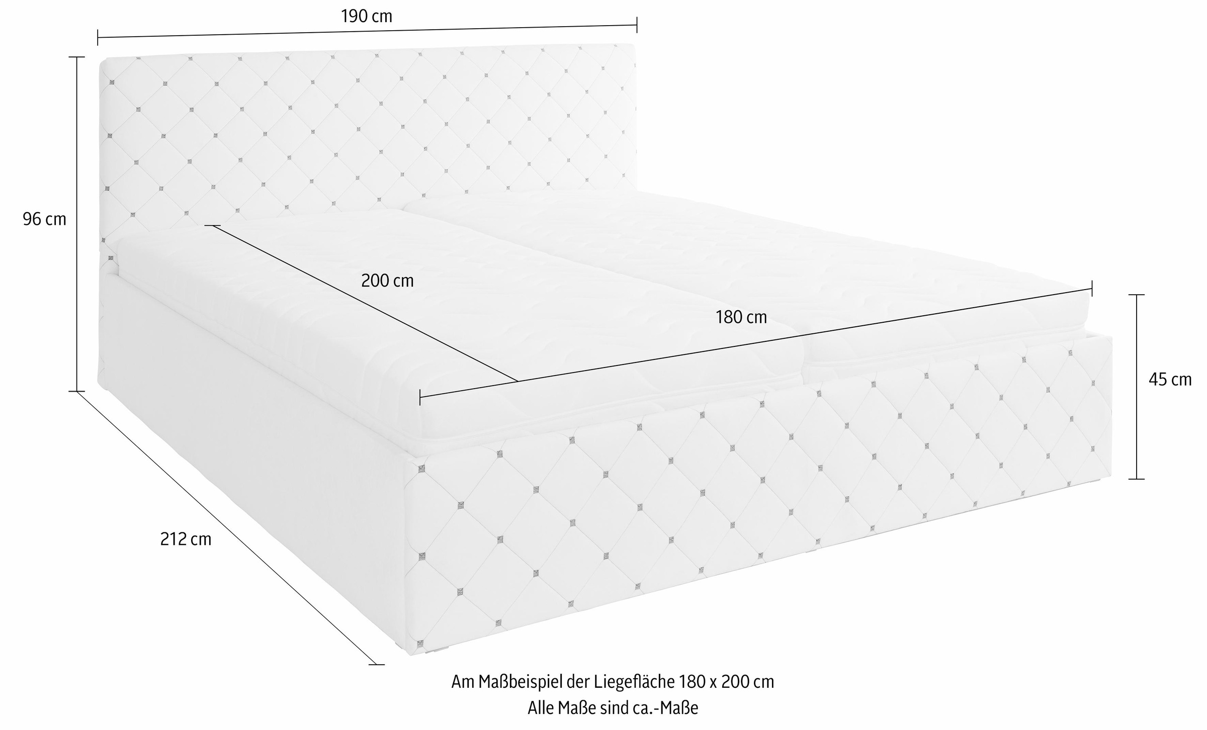 Westfalia Schlafkomfort Polsterbett, inkl. Bettkasten bei Ausführung mit Matratze