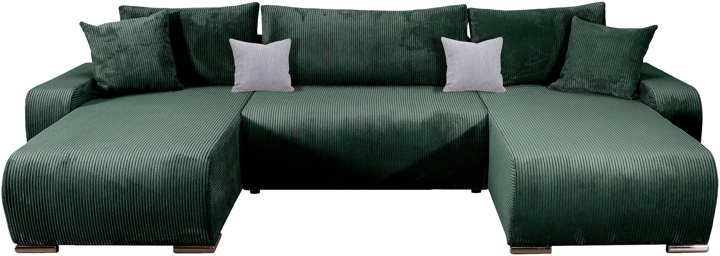 COLLECTION AB Wohnlandschaft »Paola U-Form«, mit Schlaffunktion, Stauraum, Zierkissen und Bonnellfederkern, Cord
