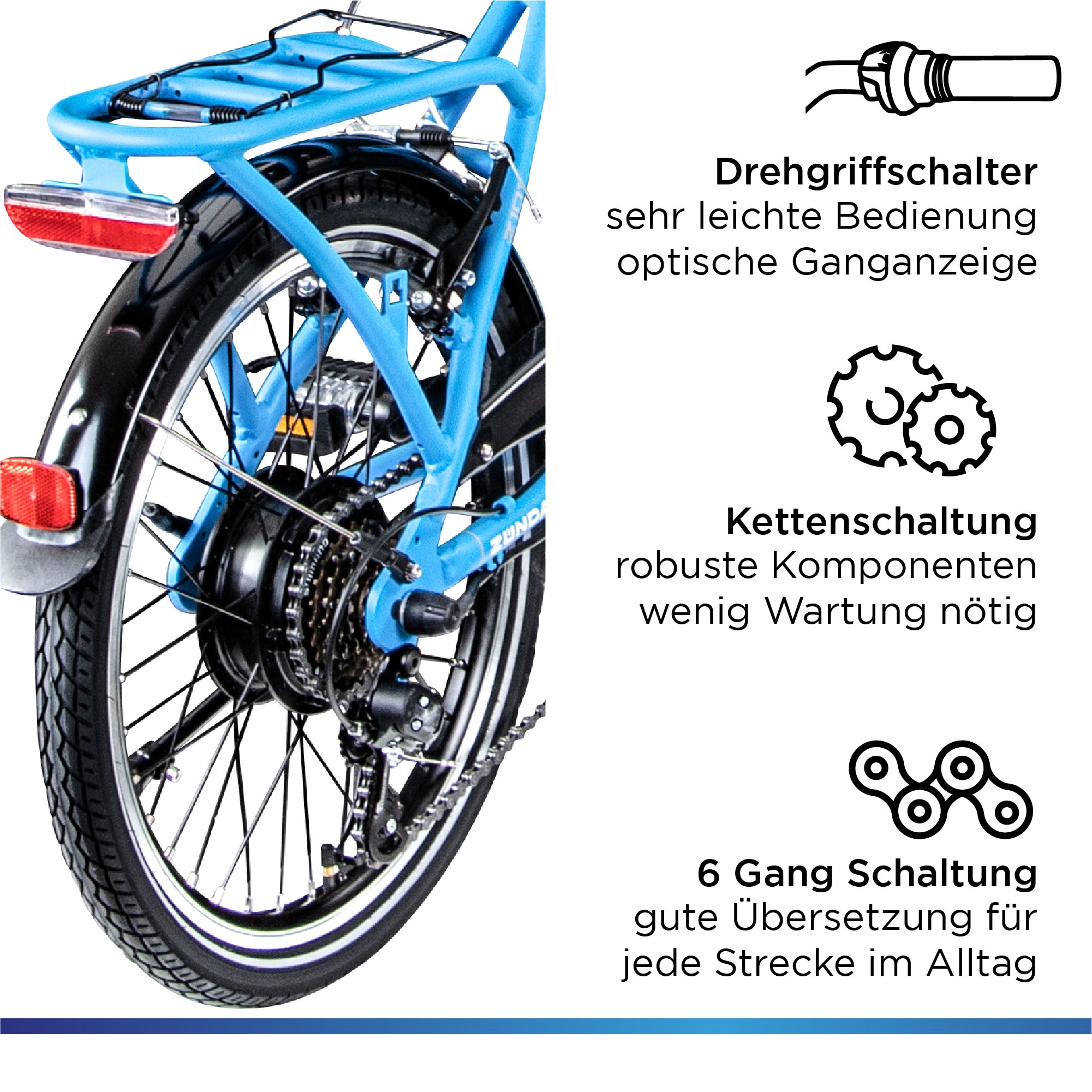 Zündapp E-Bike »Z101«, 6 Gang, Shimano, Tourney RD-TY300, Heckmotor 250 W, Pedelec, Elektrofahrrad für Damen u. Herren