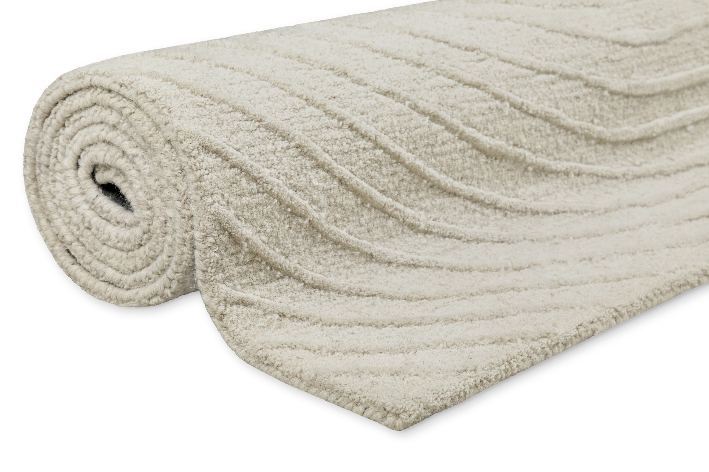 Wecon home Wollteppich »Hamptons NINETEEN«, rechteckig, 15 mm Höhe, Läufer, Schurwolle, Kurzflor, Wohn- & Schlafzimmer, Hoch-Tief-Effekt
