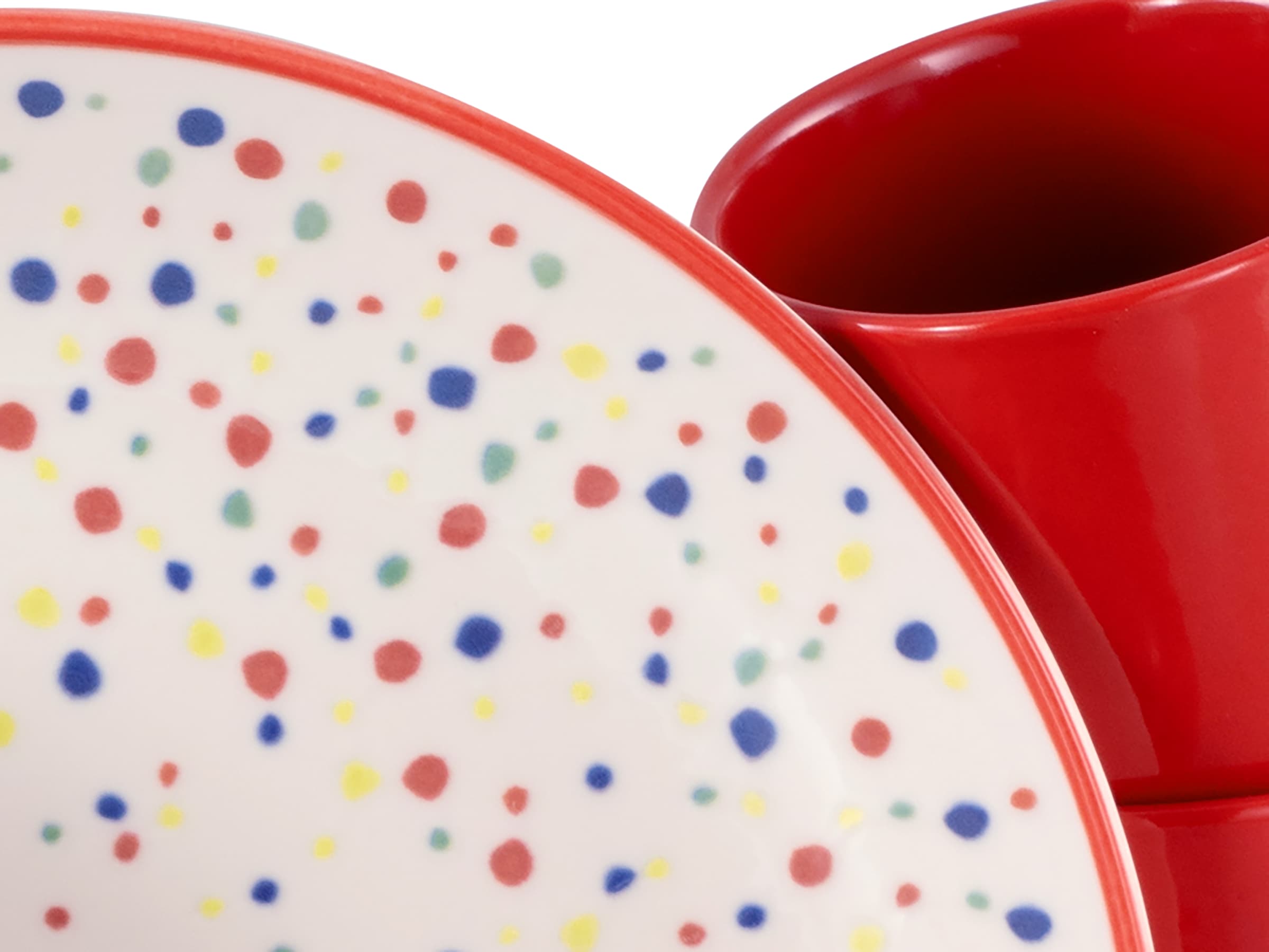 CreaTable Kombiservice »Joy, Kombi-Service 16-tlg.« Unregelmäßige bunte Punkte, Gute Laune Geschirr, Frisch, Freundlich