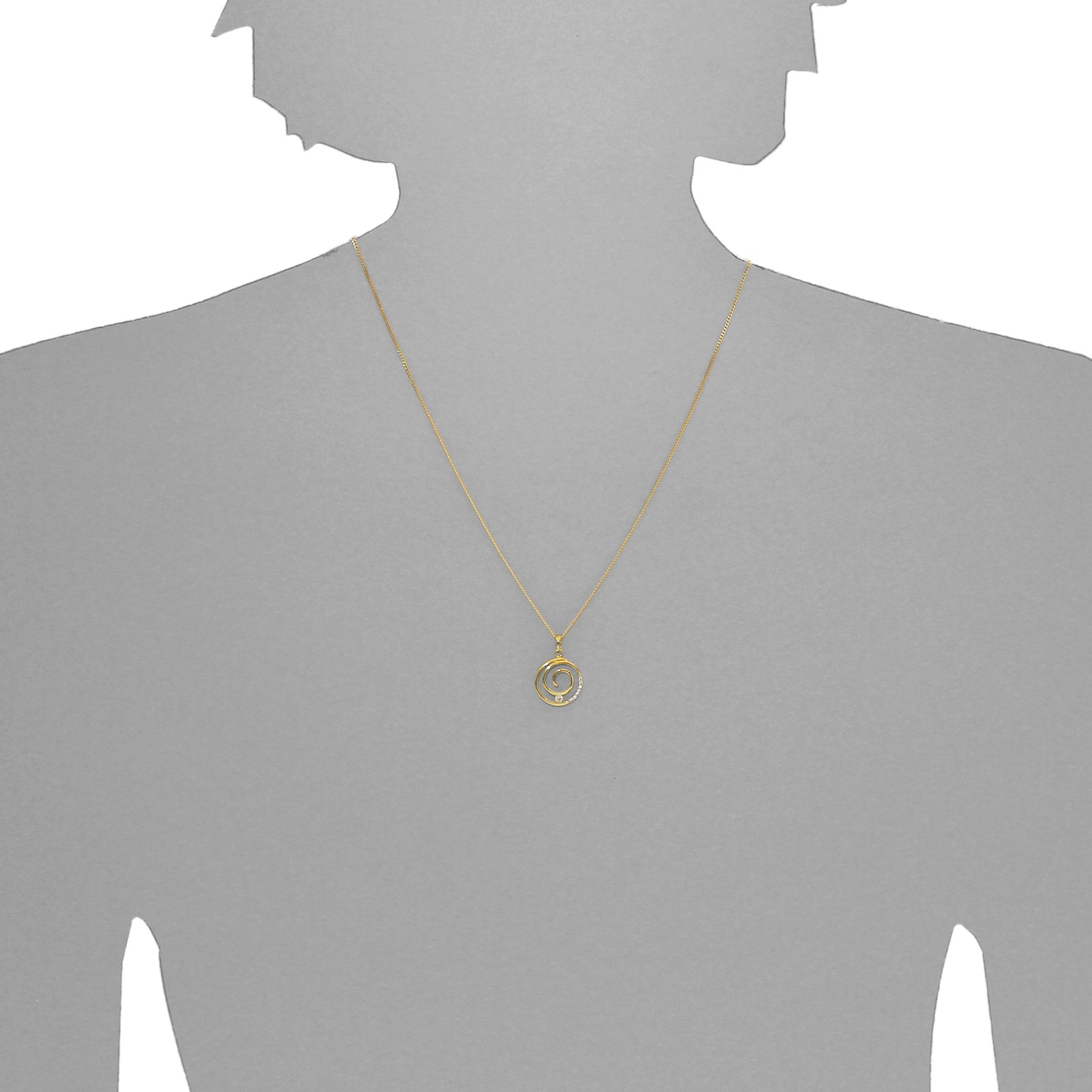 OSTSEE-SCHMUCK Kettenanhänger »- Spirale - Gold 333/000 - Zirkonia«