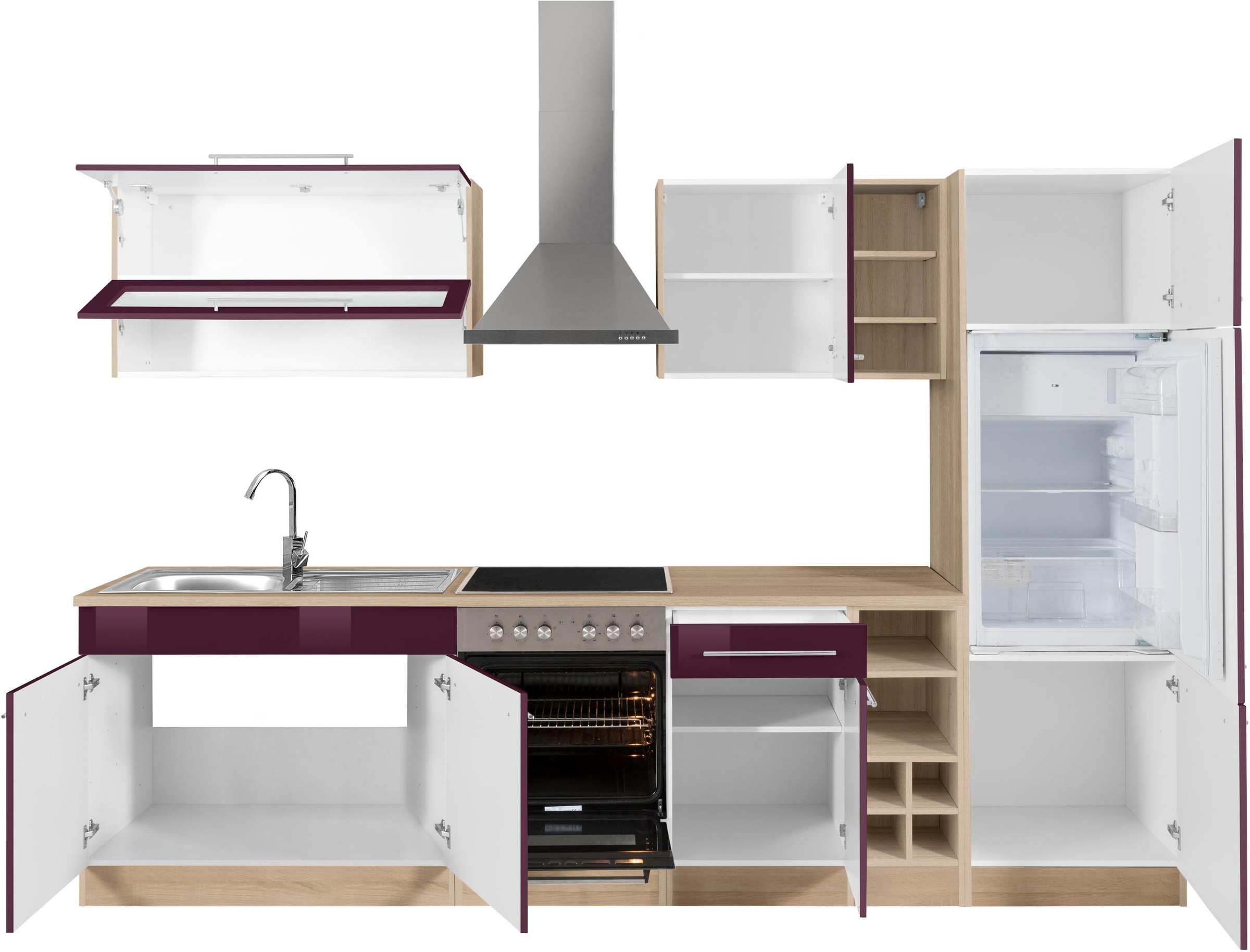 KOCHSTATION Küchenzeile »KS-Eton«, mit E-Geräten, Breite 300 cm