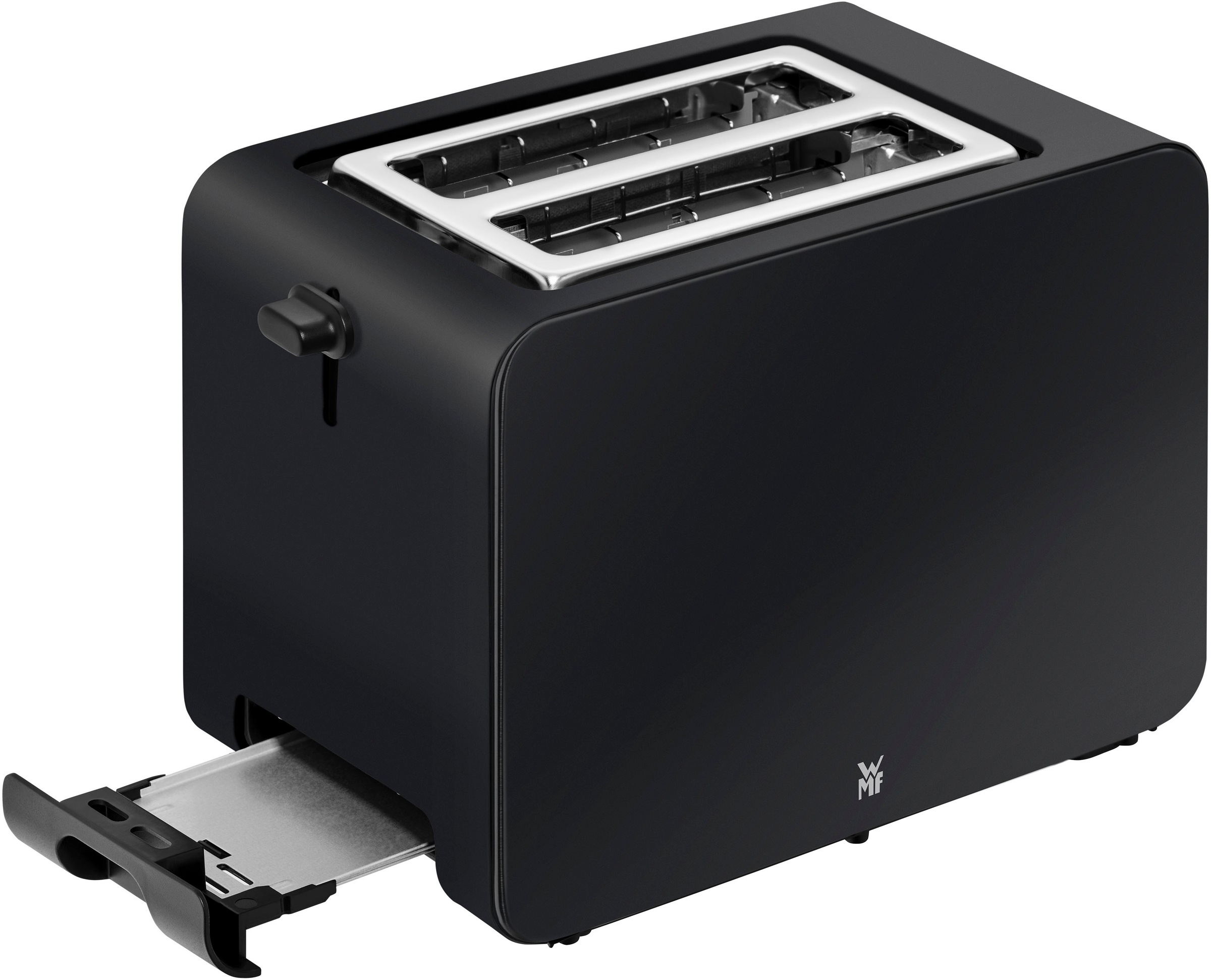 WMF Toaster »Stelio Deep Black«, 2 kurze Schlitze, 900 W, 7 Bräunungsstufen, Cromargan, Brotzentrierung, Brötchenwärmer, 900 W