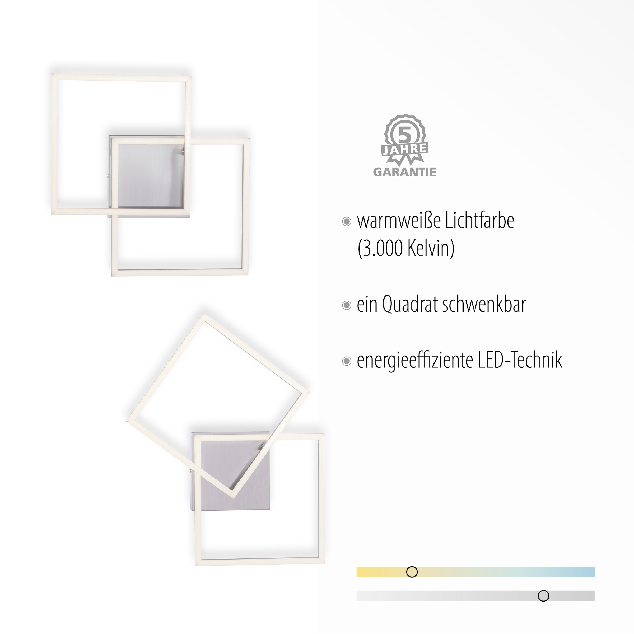 JUST LIGHT Deckenleuchte »IVEN«, 2 flammig, Leuchtmittel LED-Board | LED fest integriert, LED