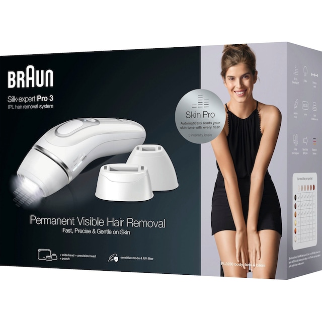 Braun IPL-Haarentferner »Silk-Expert Pro 3 PL3230«, 300.000 Lichtimpulse, Skin  Pro-Technologie mit 3 Jahren XXL Garantie