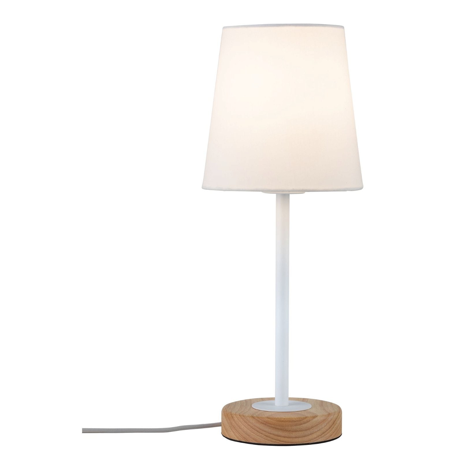 Paulmann Tischleuchte »Neordic Stellan max.1x20W E27 Weiß/Holz 230V Stoff/Metall«, 1 flammig, Leuchtmittel E27 | ohne Leuchtmittel