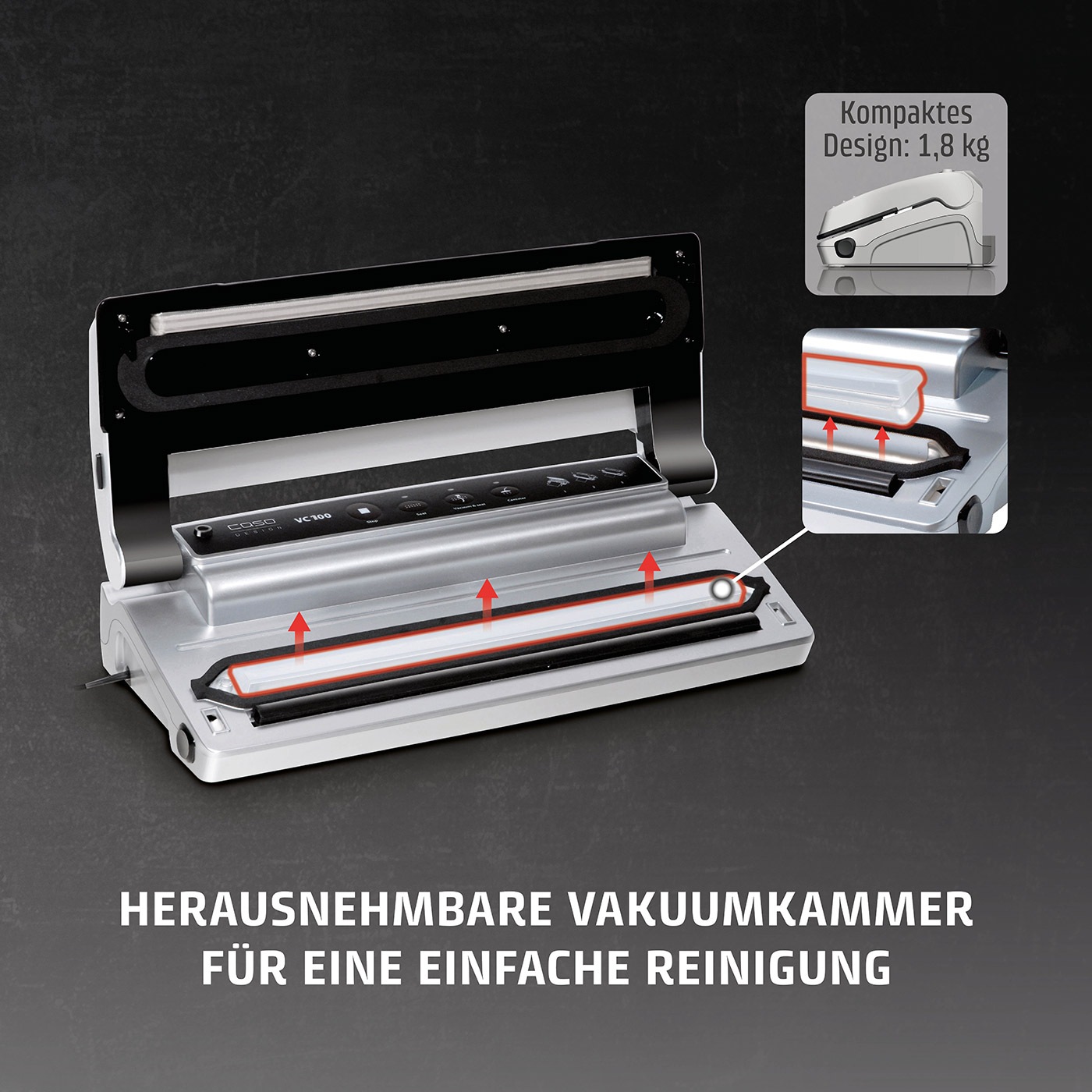 Caso Vakuumierer »VC100« 120 W Inkl. 10 gratis Profi-Beutel