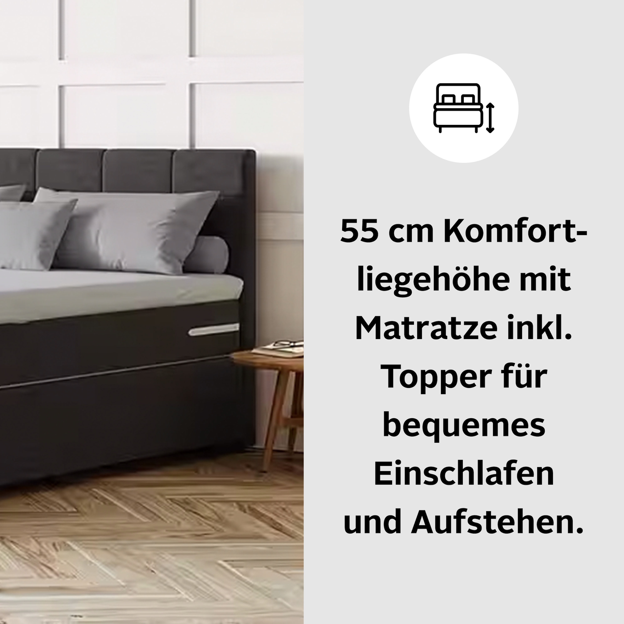 COTTA Boxspringbett Simba, wahlweise mit oder ohne Matratze und Topper