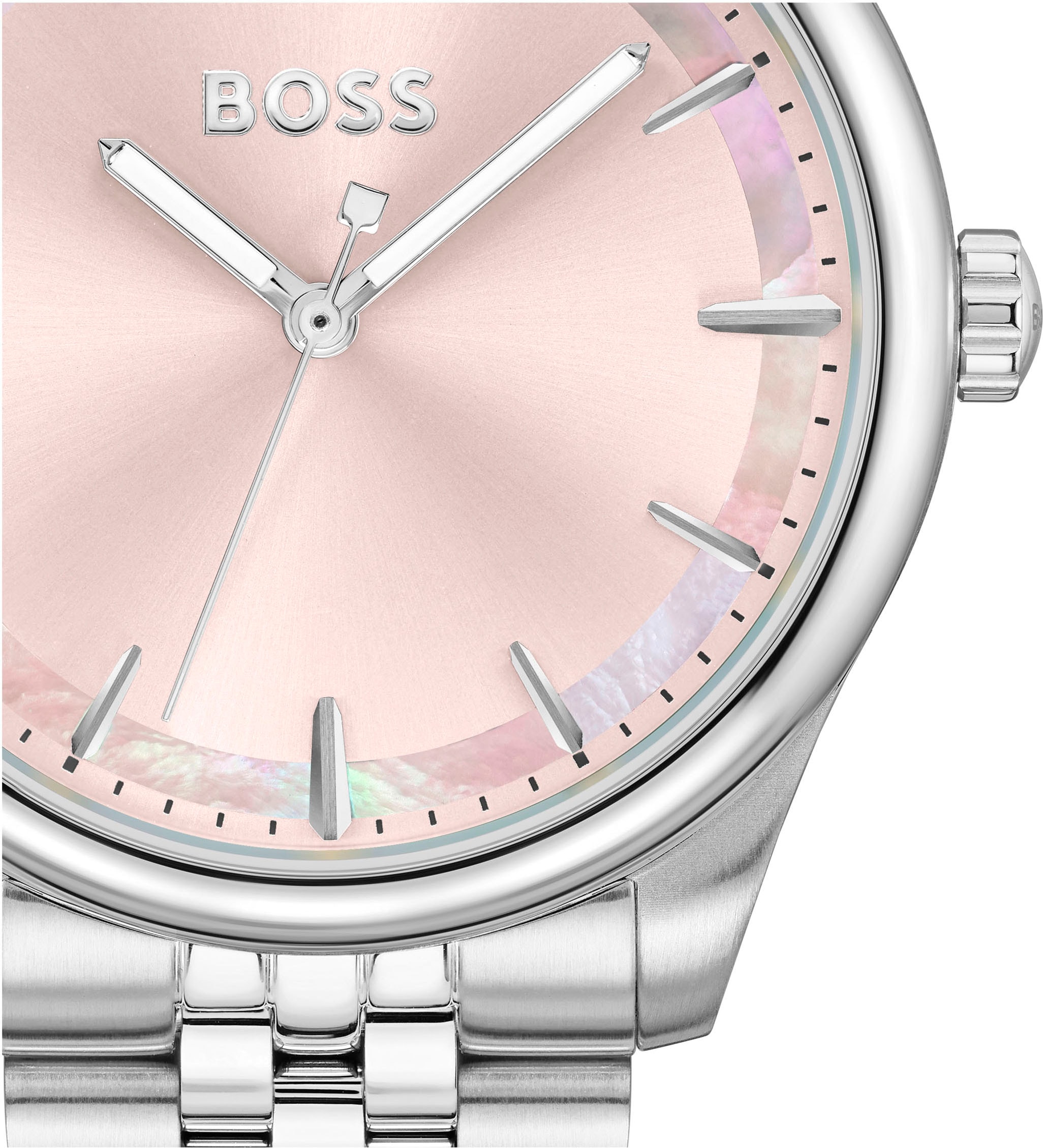 BOSS Quarzuhr »GRACEFUL«, Armbanduhr, Damenuhr, Edelstahlarmband, analog