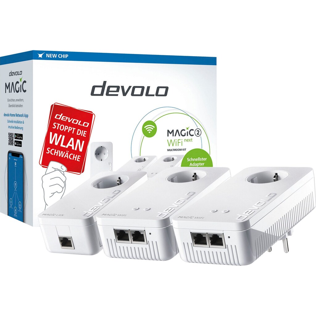 DEVOLO Netzwerk-Adapter »Magic 2 WiFi ac Next Multiroomkit (2400Mbit, 5x LAN, Mesh)«