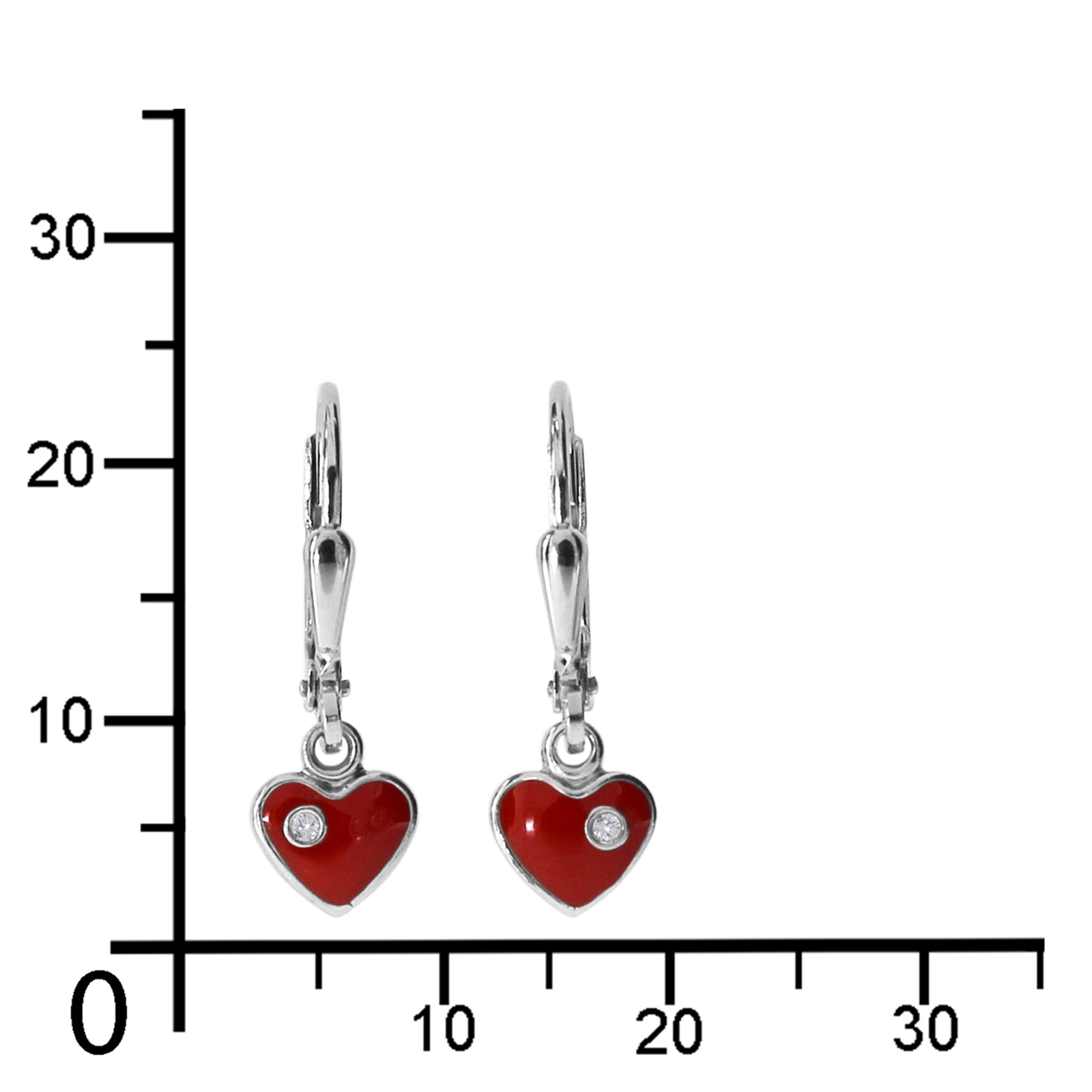 OSTSEE-SCHMUCK Paar Ohrhänger »- kleines Herz - Silber 925/000 -,«