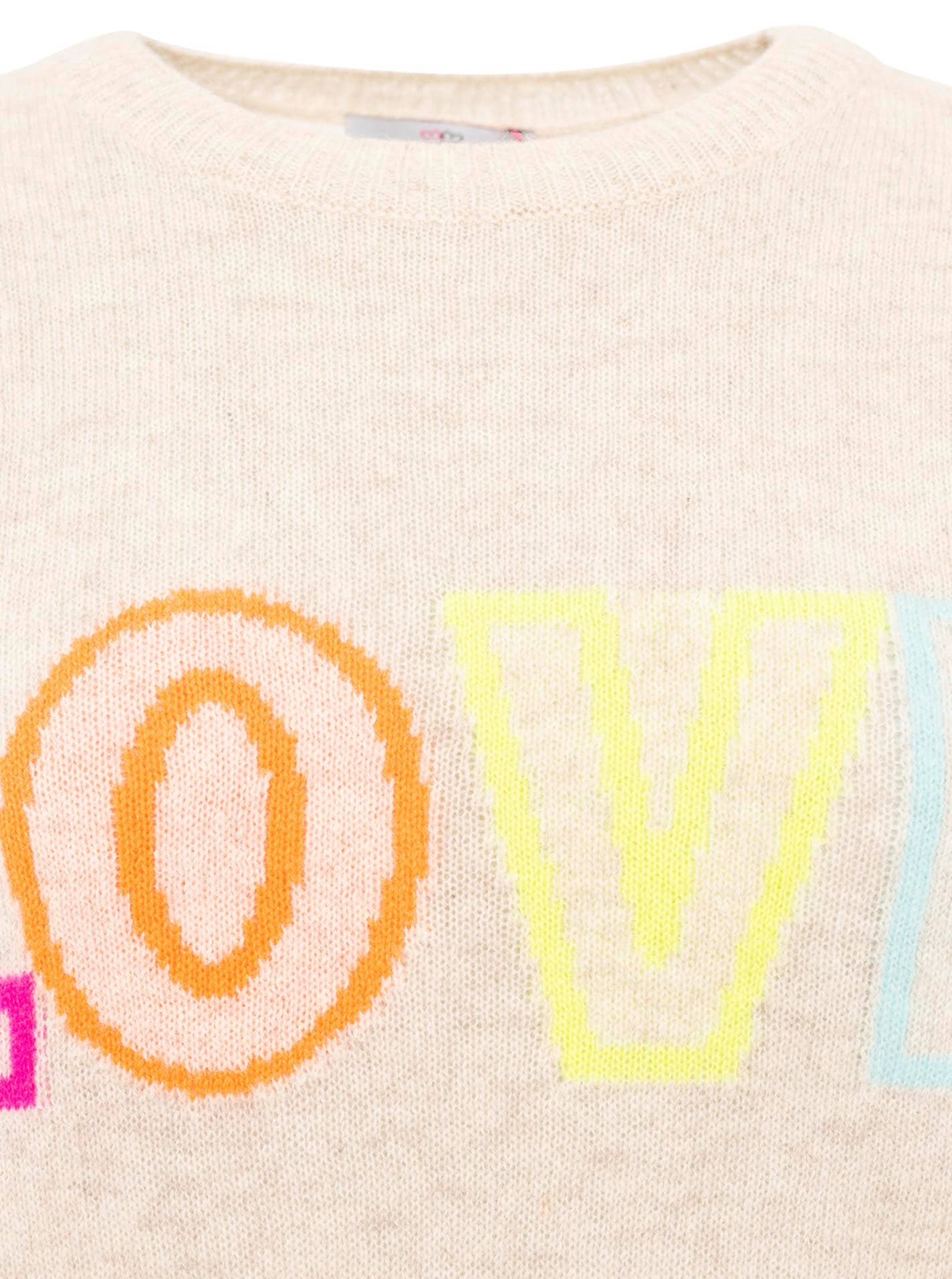 Zwillingsherz Strickpullover »"LOVE" wording« Rundhals, mit LOVE Aufschrift in Neonfarbe