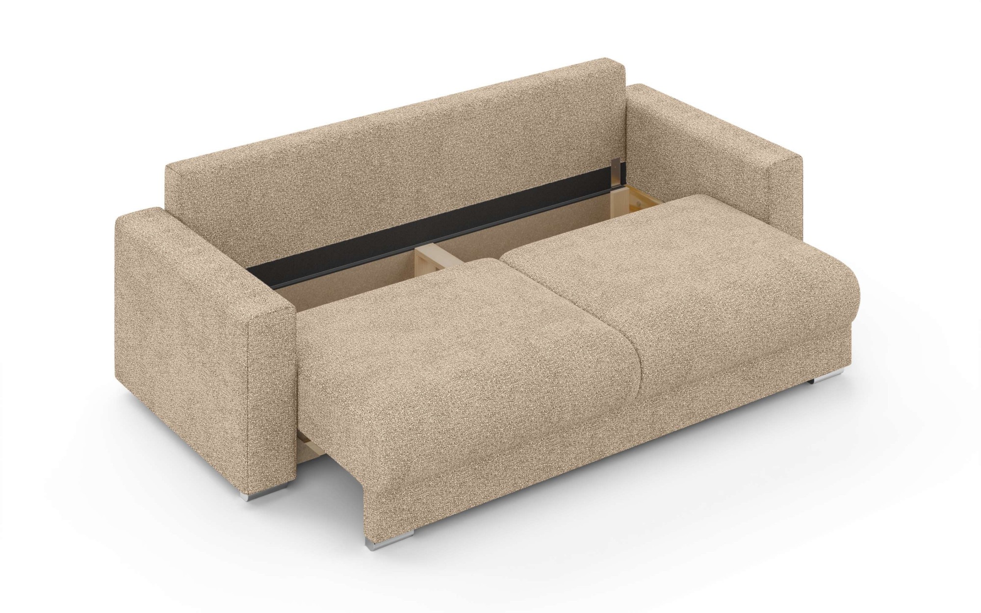 INOSIGN 3-Sitzer »Stevinson Schlafsofa mit Bettkasten, Maße B/H/T: 229/87/97 cm«, mit Wellenunterfederung, 2 Rückenkissen und 2 Zierkissen