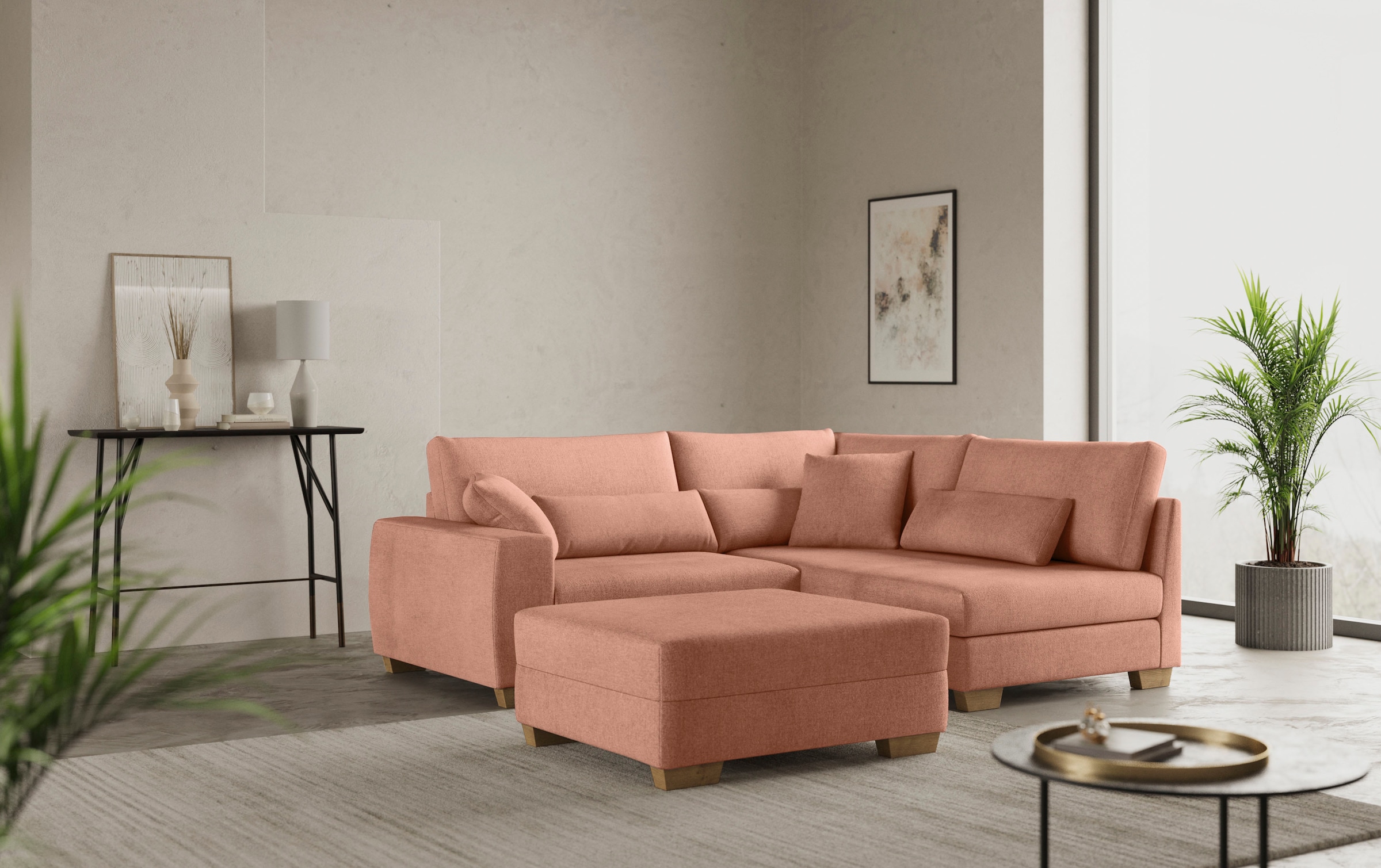 Mr. Couch Hocker »Helena«, Mit Federkern, wahlweise mit DuraSpring-Taschenfederkern