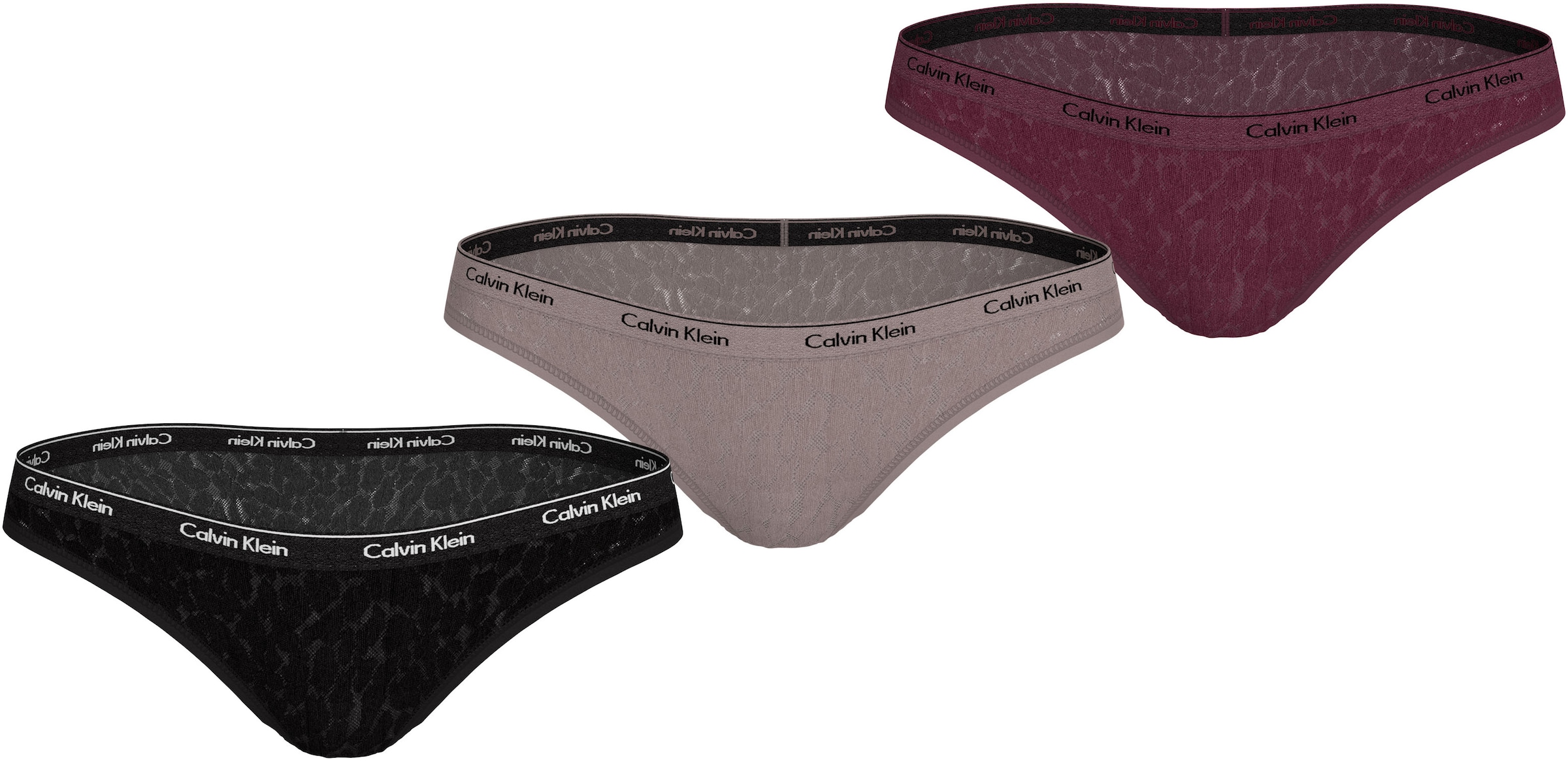 Calvin Klein Underwear »3 PACK BIKINI (LOW-RISE)« Packung, 3er-Pack, 3 Stk. mit CK-Logo am Bund